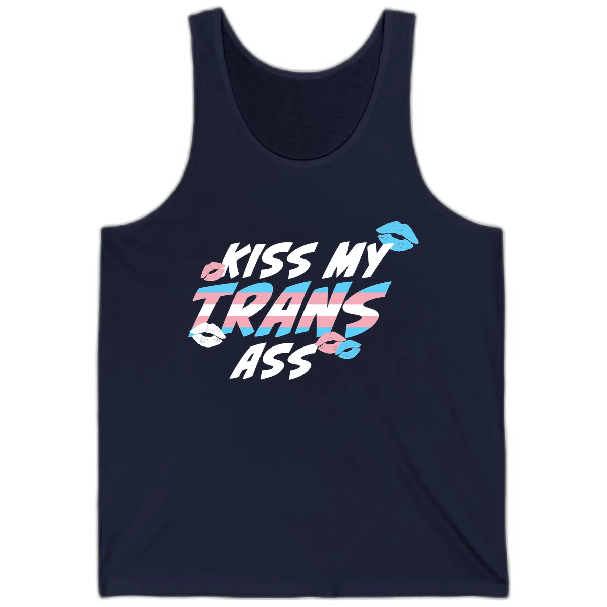 Kiss My Trips Tank in Navy