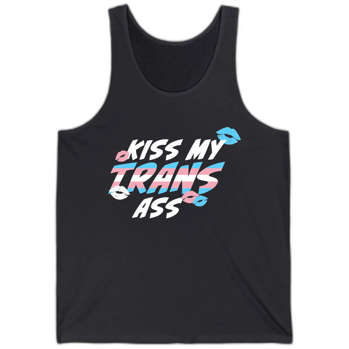 Kiss My Trips Tank in Dark Grey