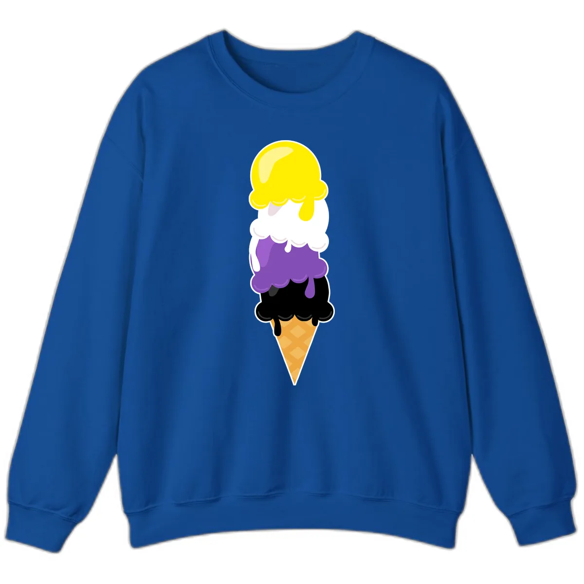 Rainbow Drip Ice Cream Stack Sweatshirt in Royal