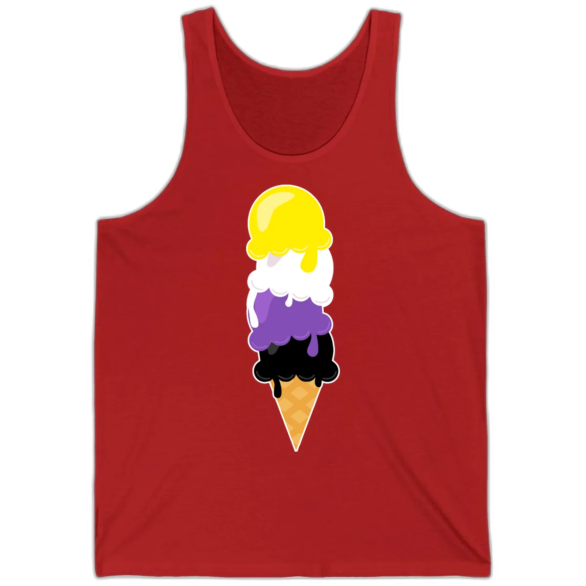 Rainbow Drip Ice Cream Stack Tank in Red