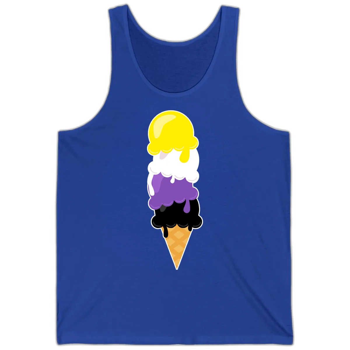 Rainbow Drip Ice Cream Stack Tank in True Royal