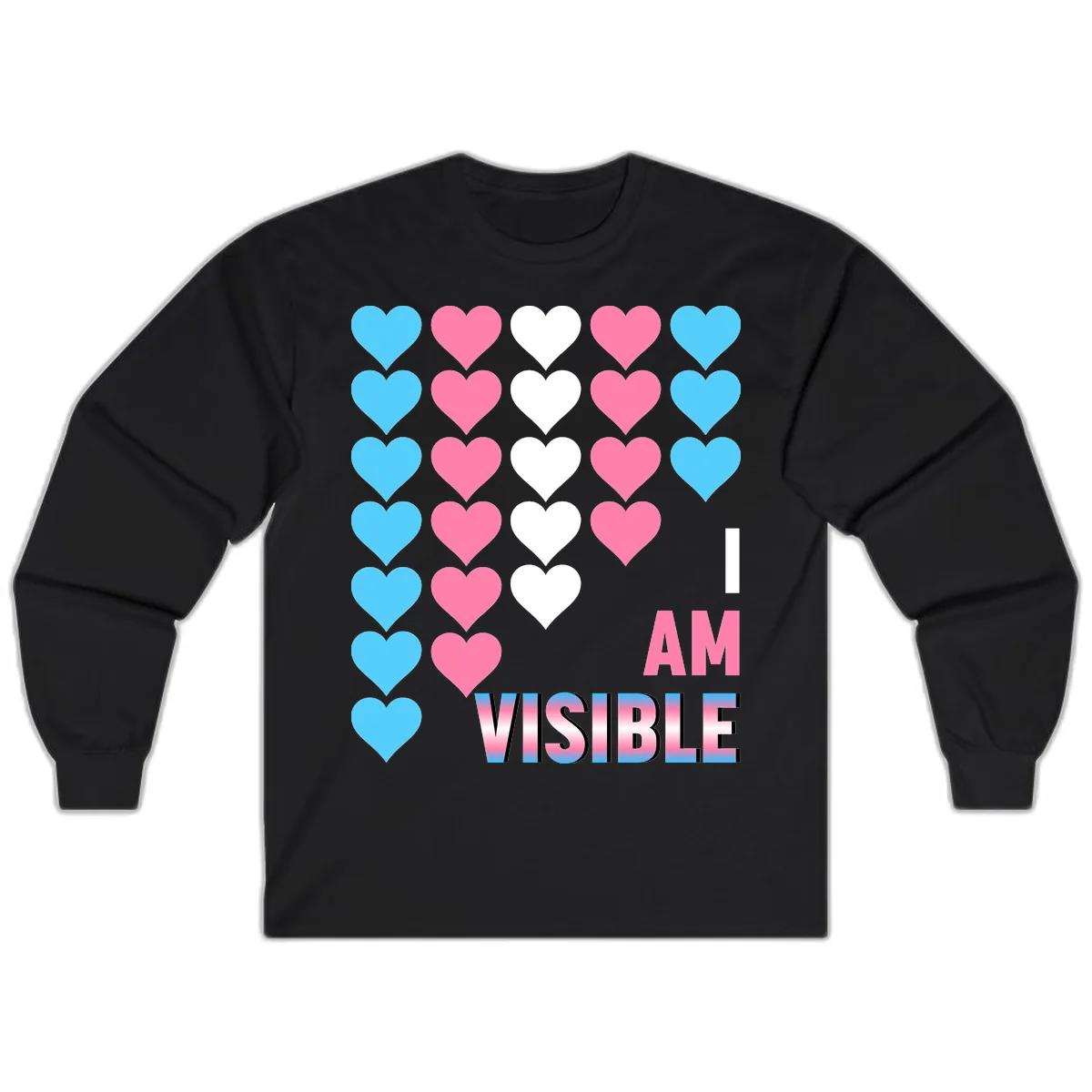 I Am Visible Pride Hearts Long Sleeve in Black