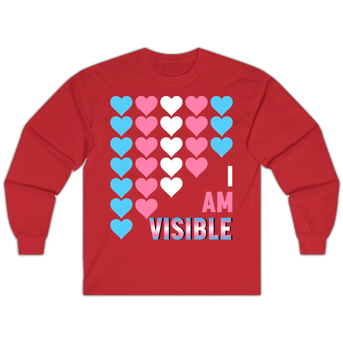 I Am Visible Pride Hearts Long Sleeve in Red