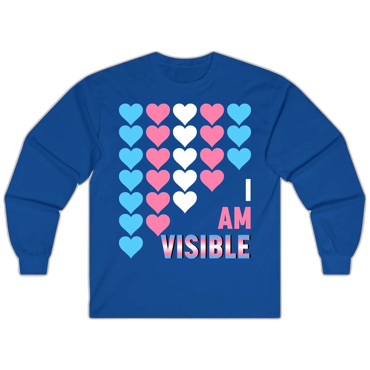 I Am Visible Pride Hearts Long Sleeve in Royal