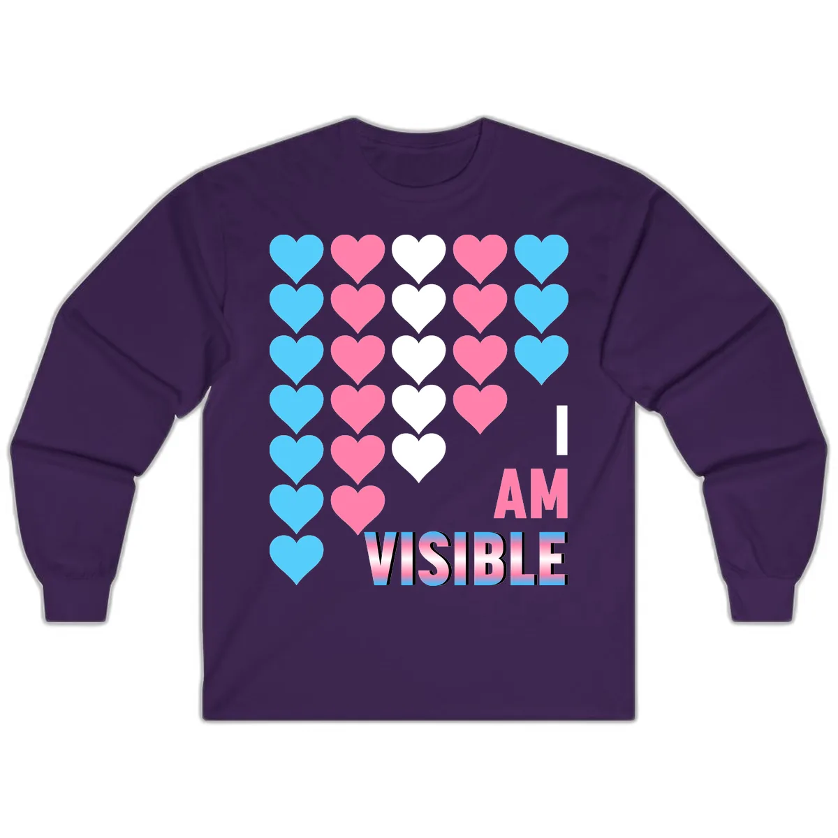 I Am Visible Pride Hearts Long Sleeve in Purple