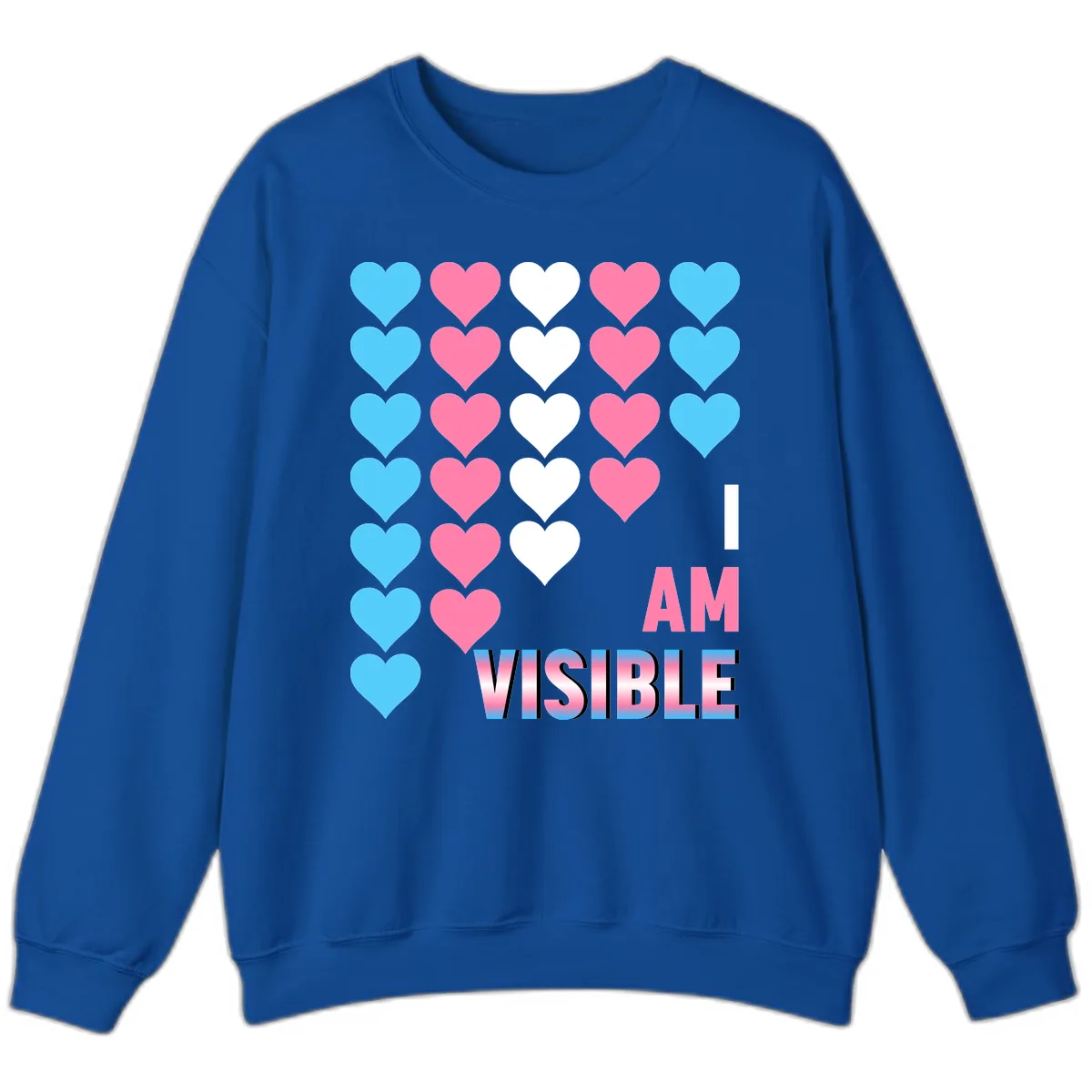 I Am Visible Pride Hearts Sweatshirt in Royal