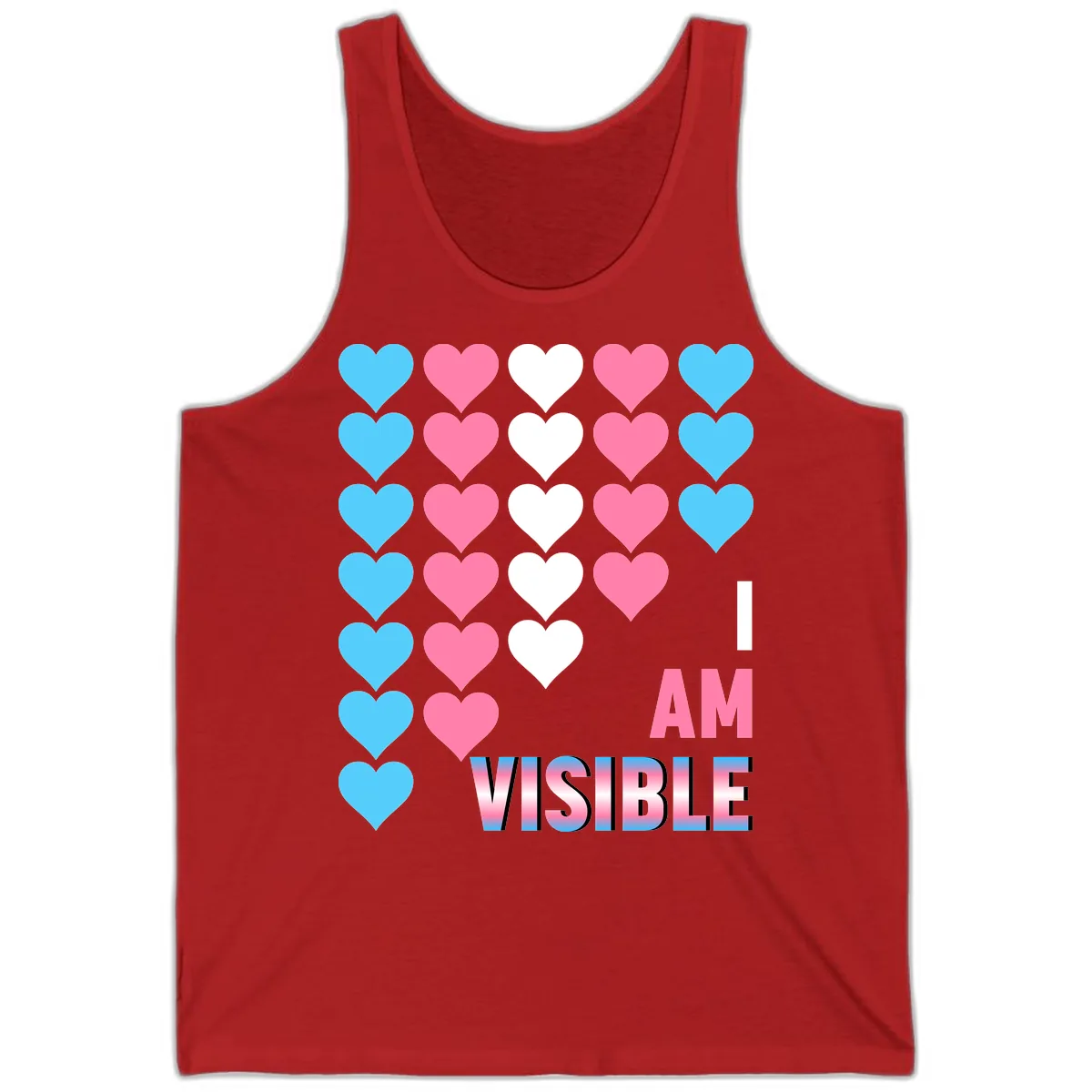 I Am Visible Pride Hearts Tank in Red