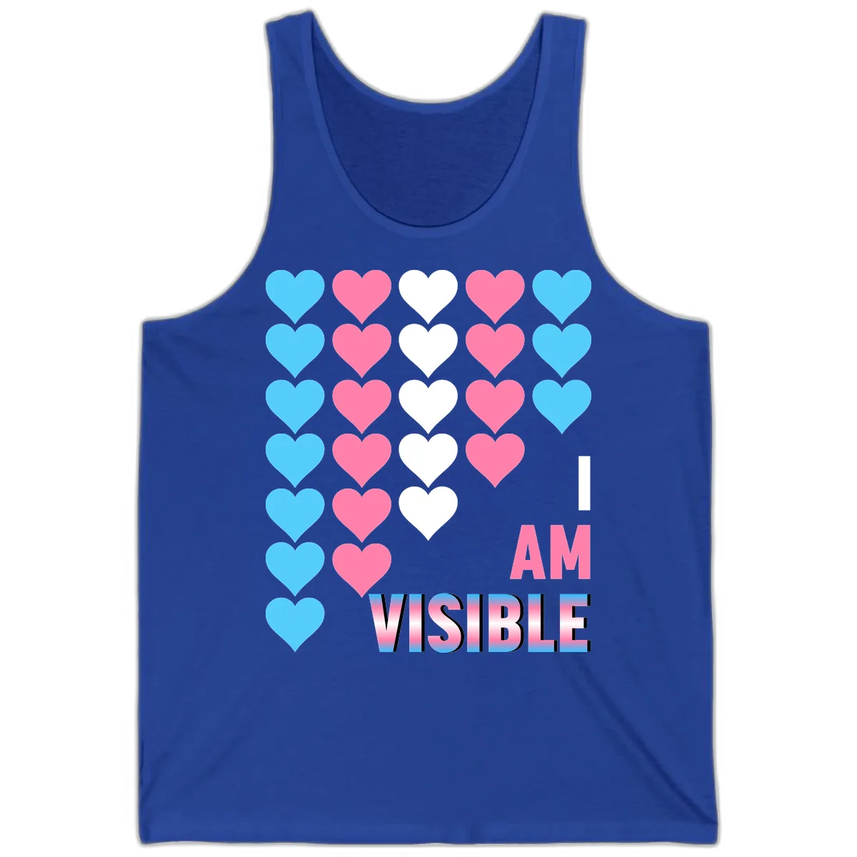 I Am Visible Pride Hearts Tank in True Royal