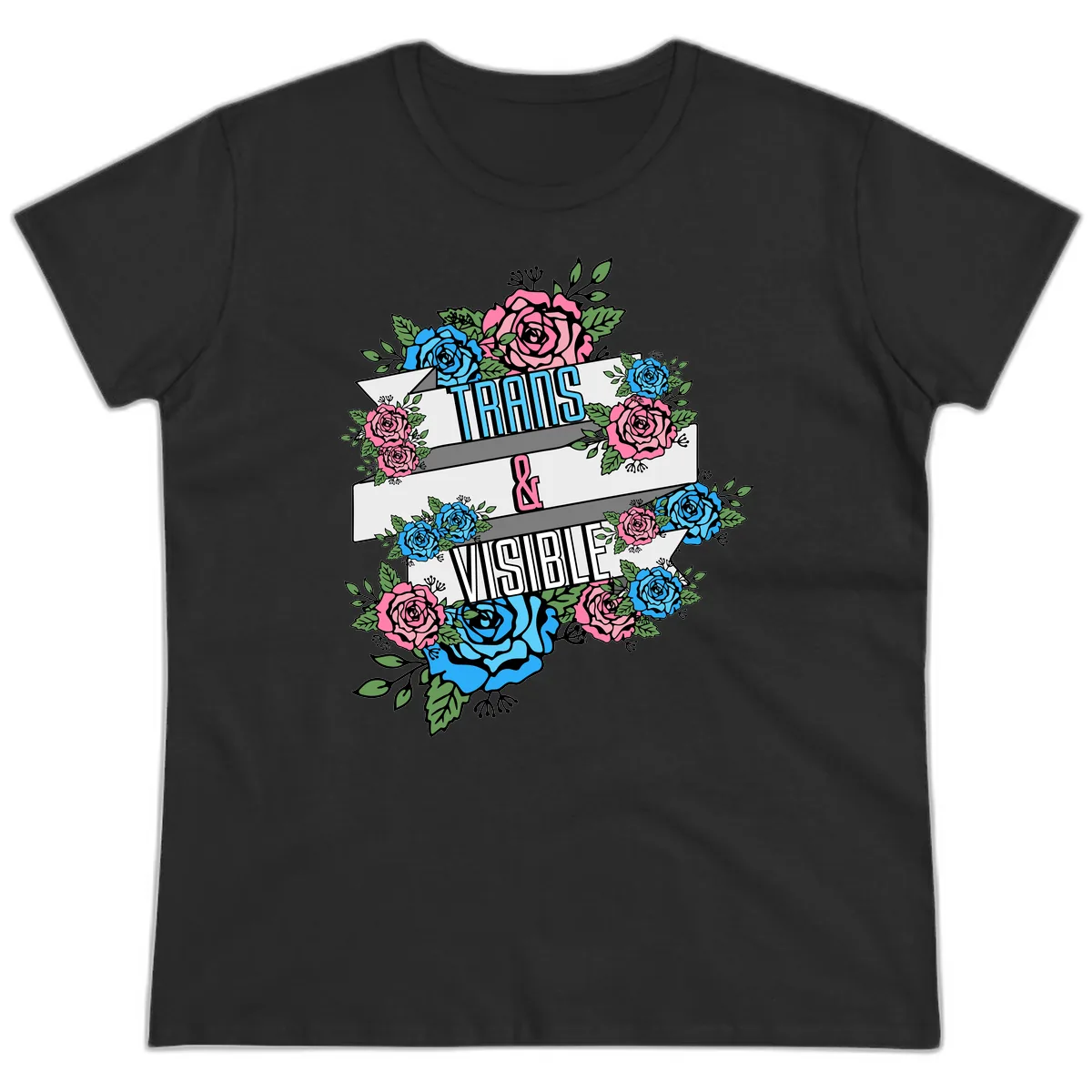 Trains & Visible Ladies Tee in Black