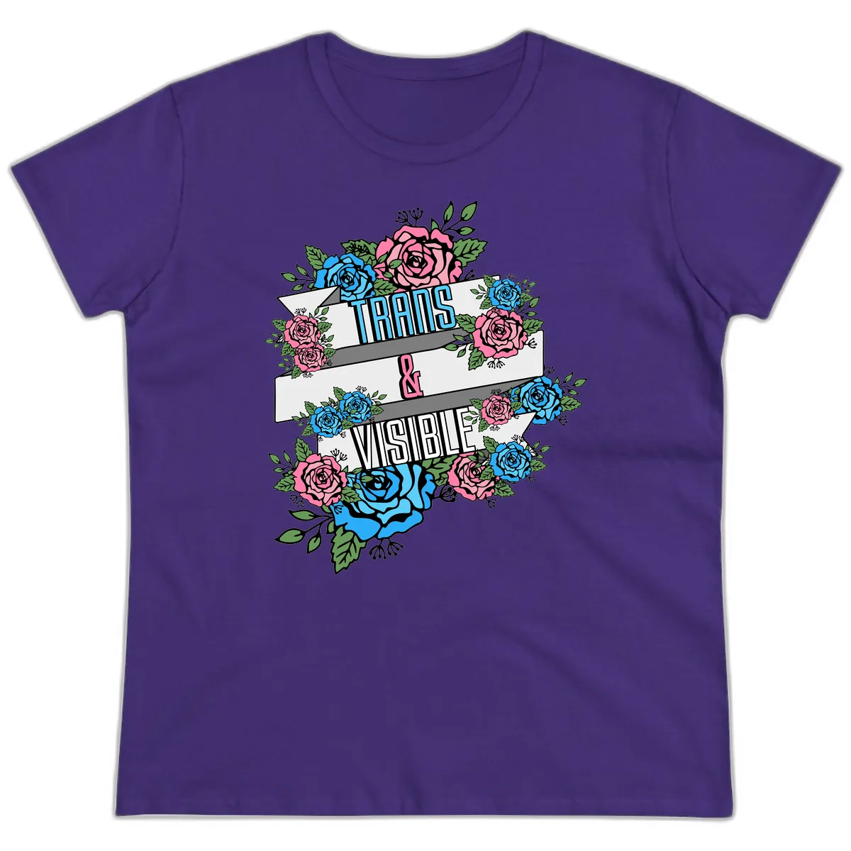Trains & Visible Ladies Tee in Purple