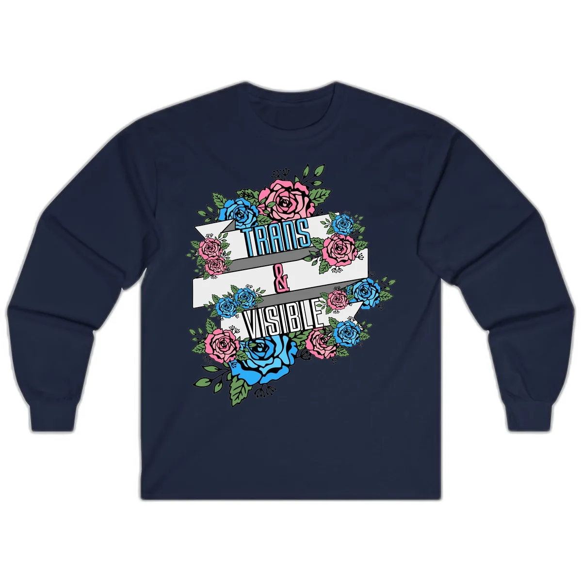 Trains & Visible Long Sleeve in Navy