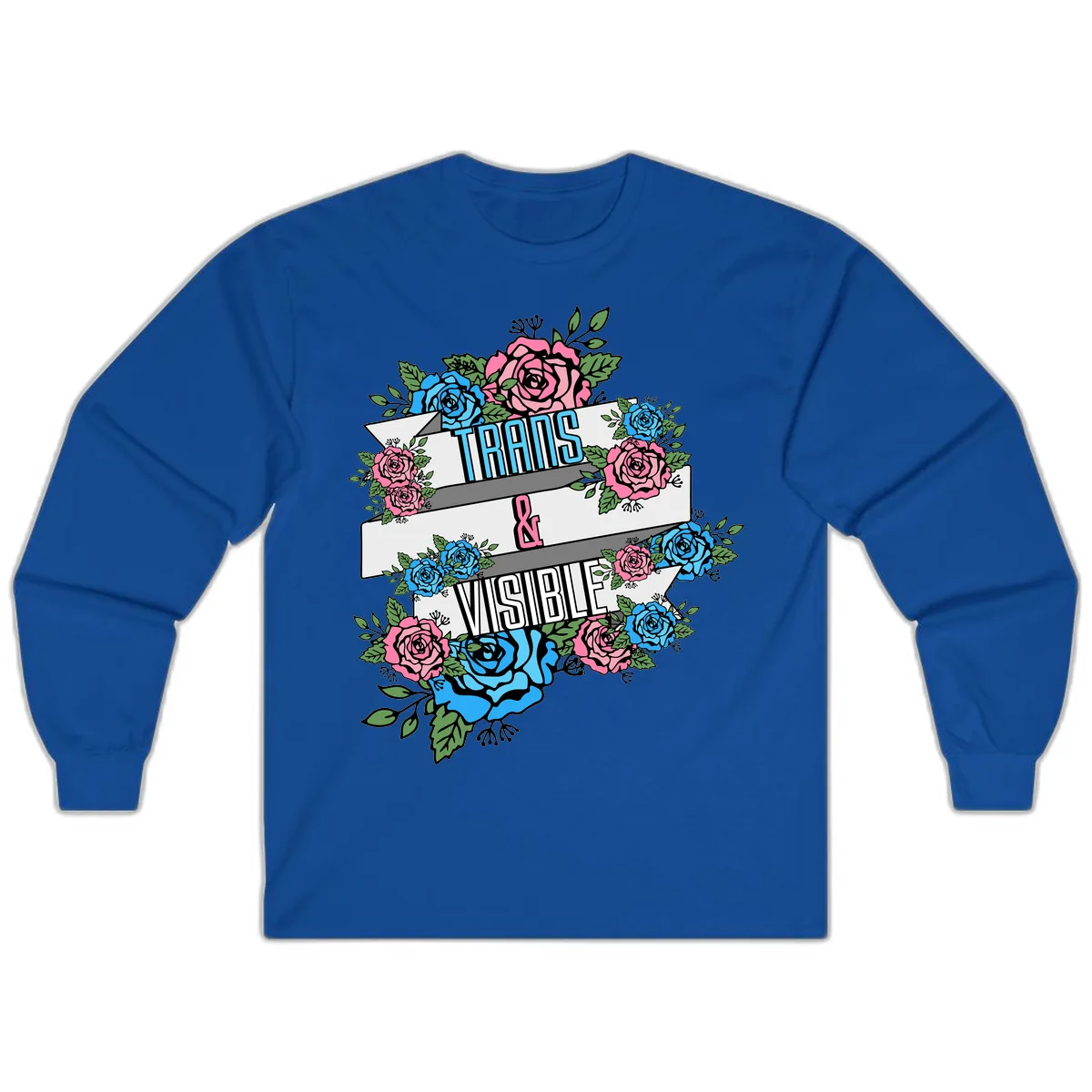 Trains & Visible Long Sleeve in Royal