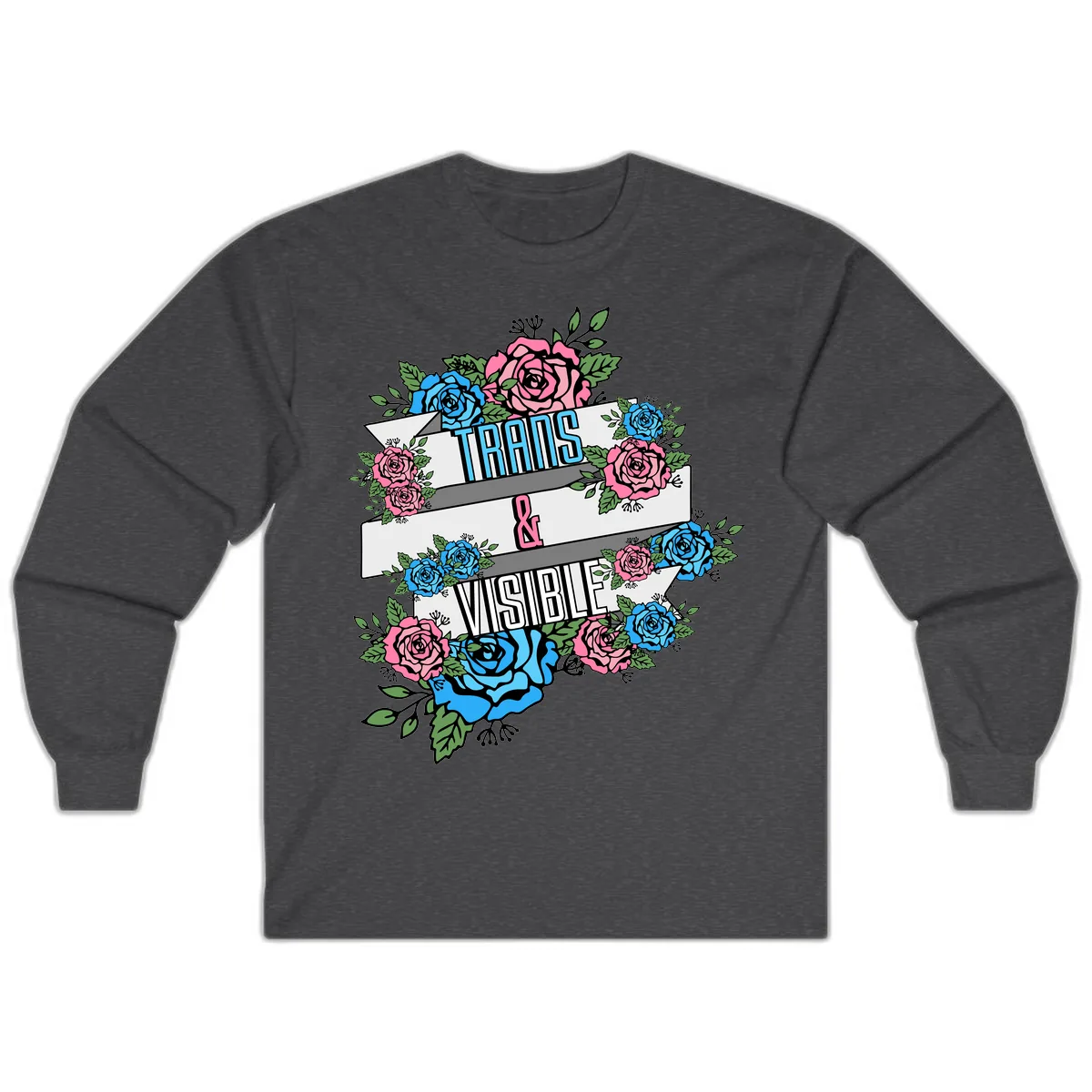 Trains & Visible Long Sleeve in Dark Heather