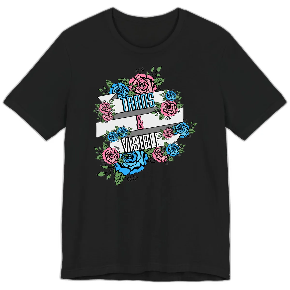 Trains & Visible Premium T-Shirt in Black