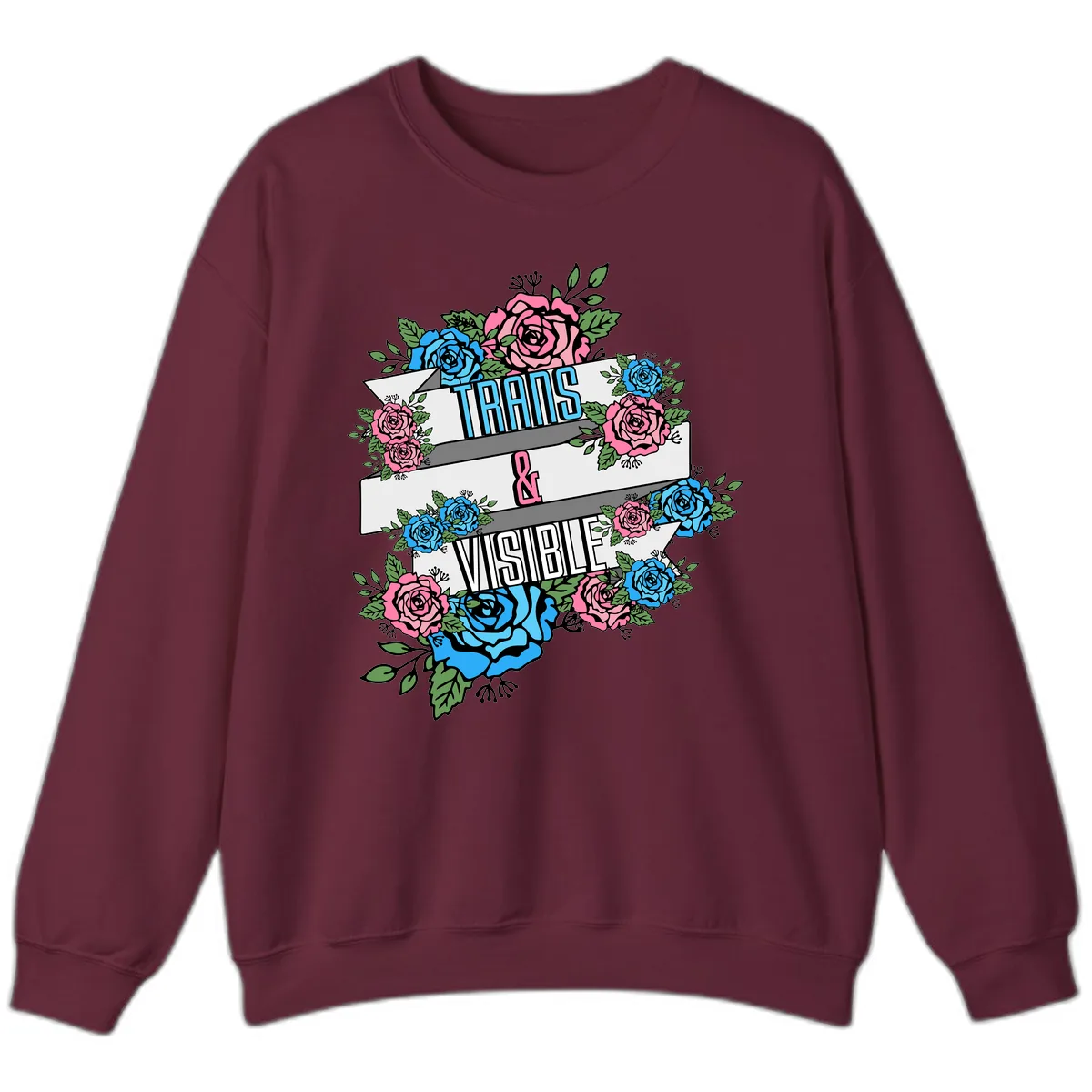 Trains & Visible Sweatshirt in Maroon