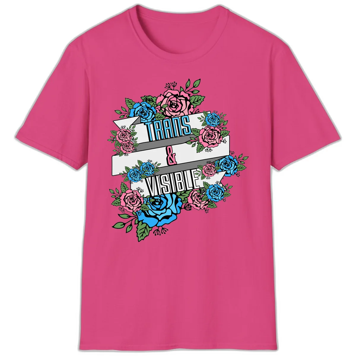 Trains & Visible T-Shirt in Heliconia