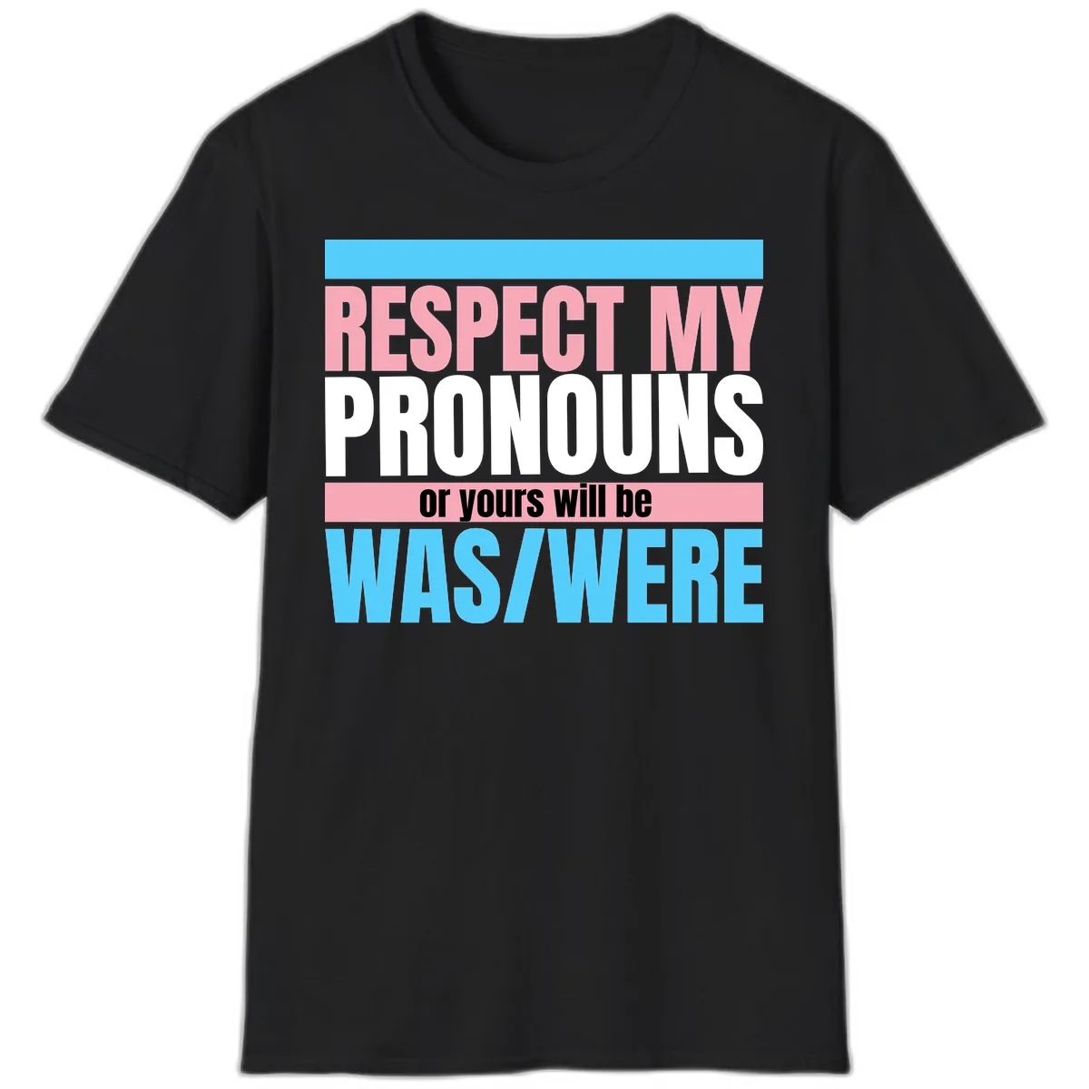 Respect My Pronouns or Yours Will Be Washed T-Shirt in Black