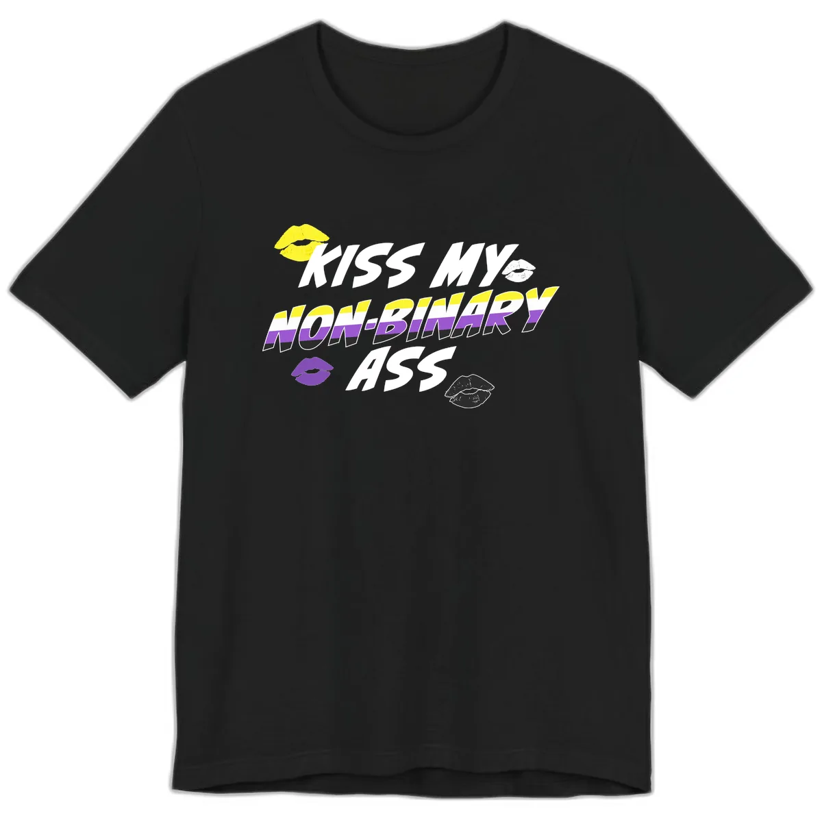 Kiss My Non-Binary Ass Premium T-Shirt in Black