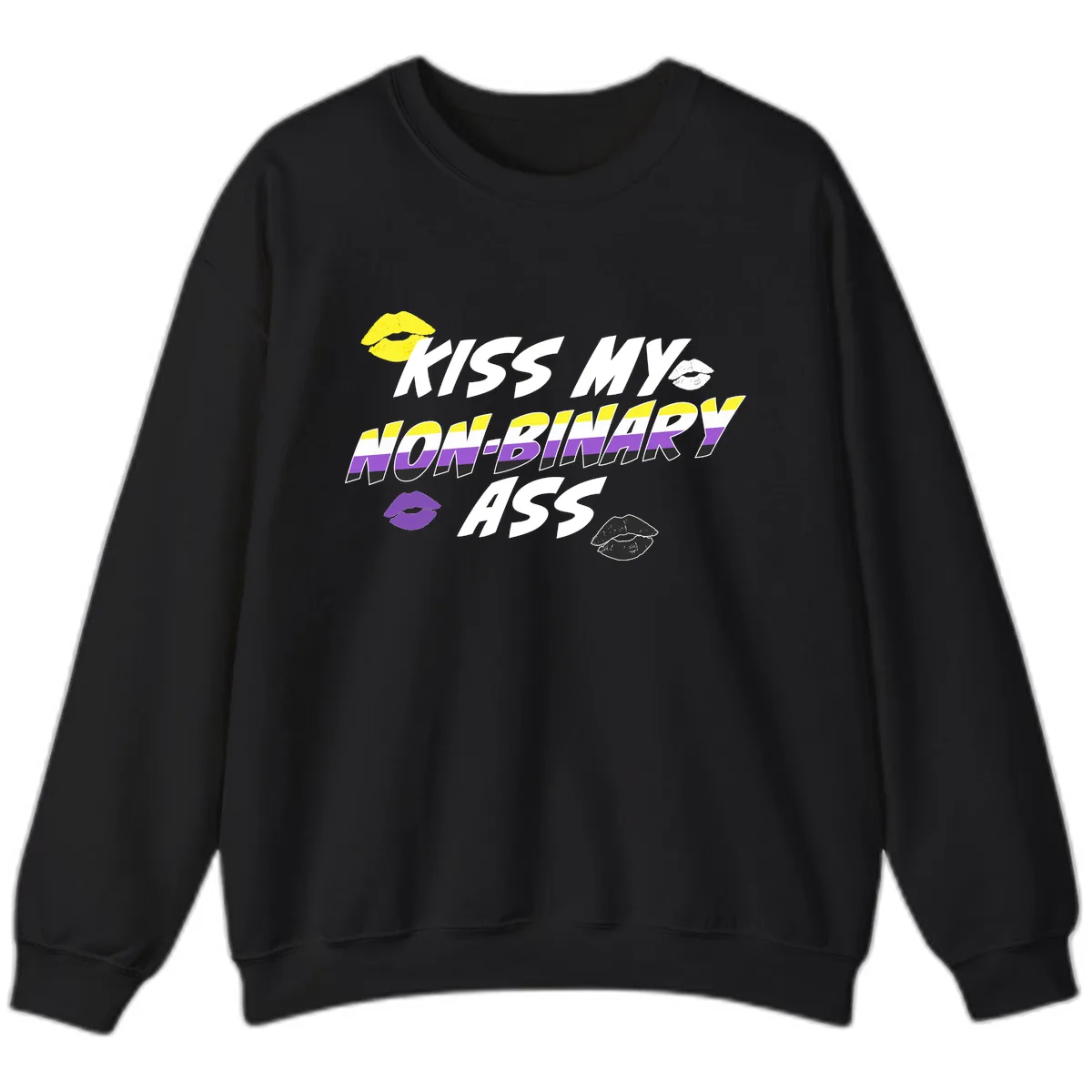 Kiss My Non-Binary Ass Sweatshirt in Black