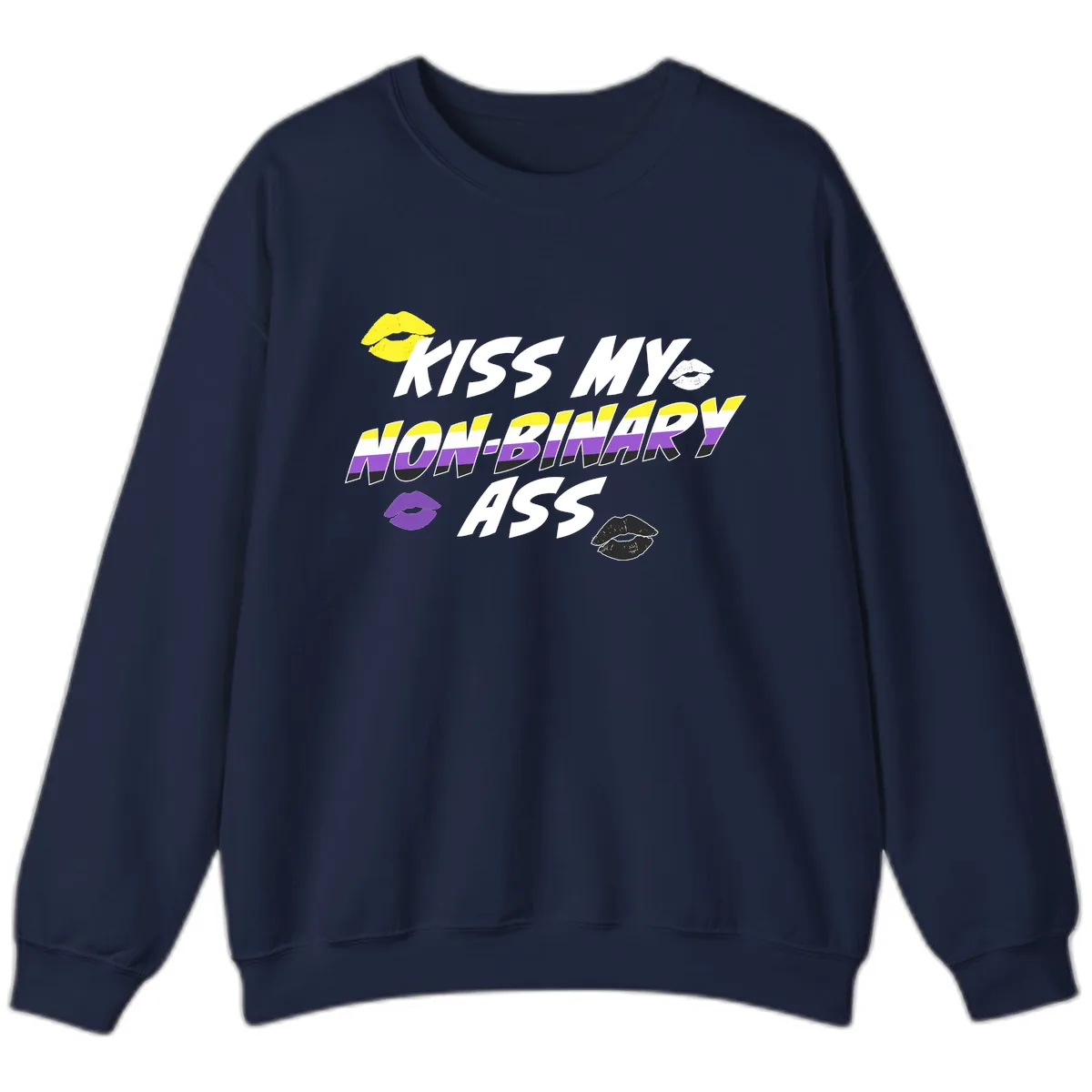 Kiss My Non-Binary Ass Sweatshirt in Navy