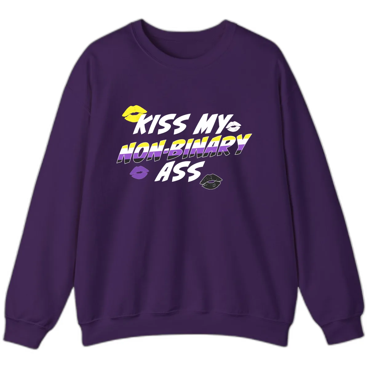 Kiss My Non-Binary Ass Sweatshirt in Purple