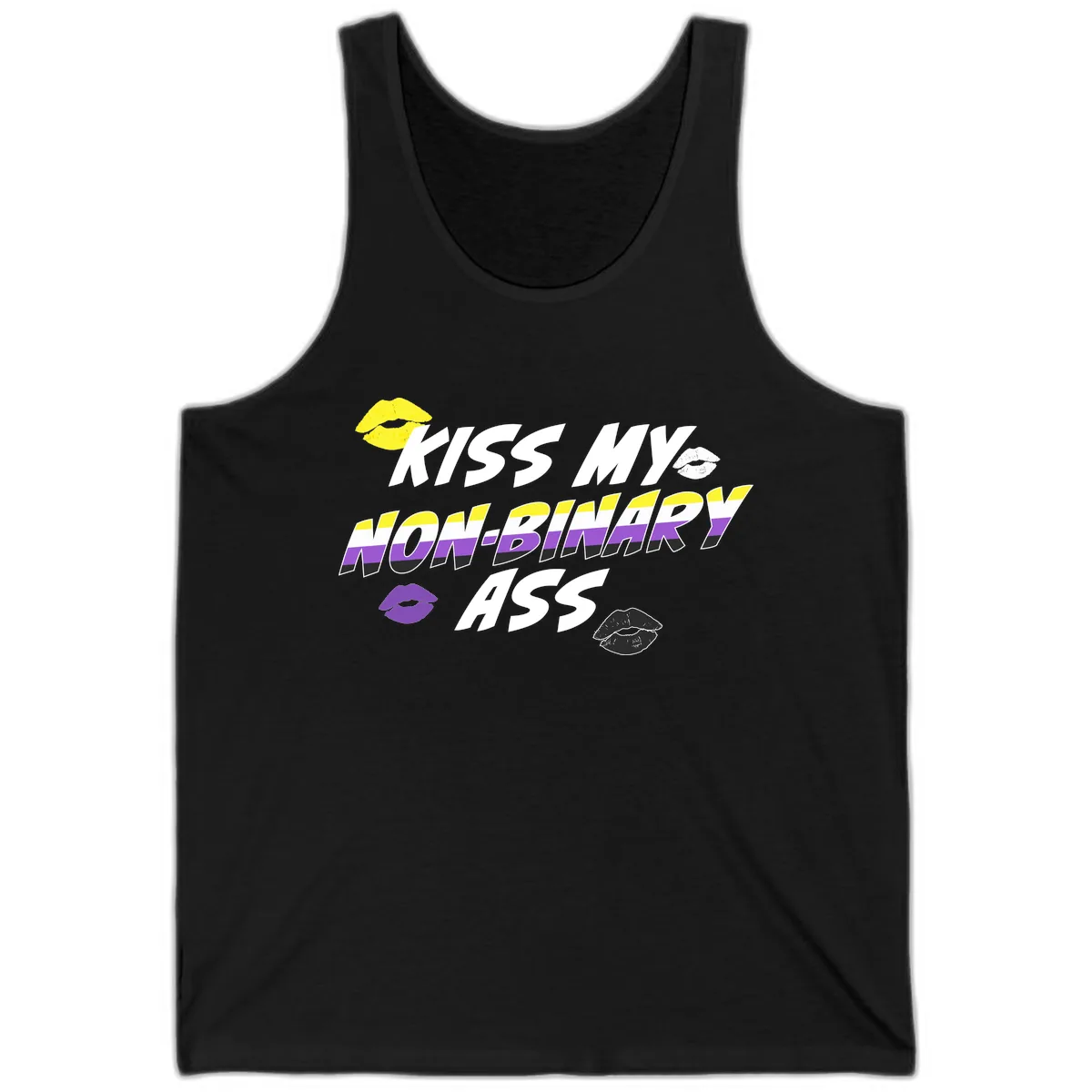 Kiss My Non-Binary Ass Tank in Black