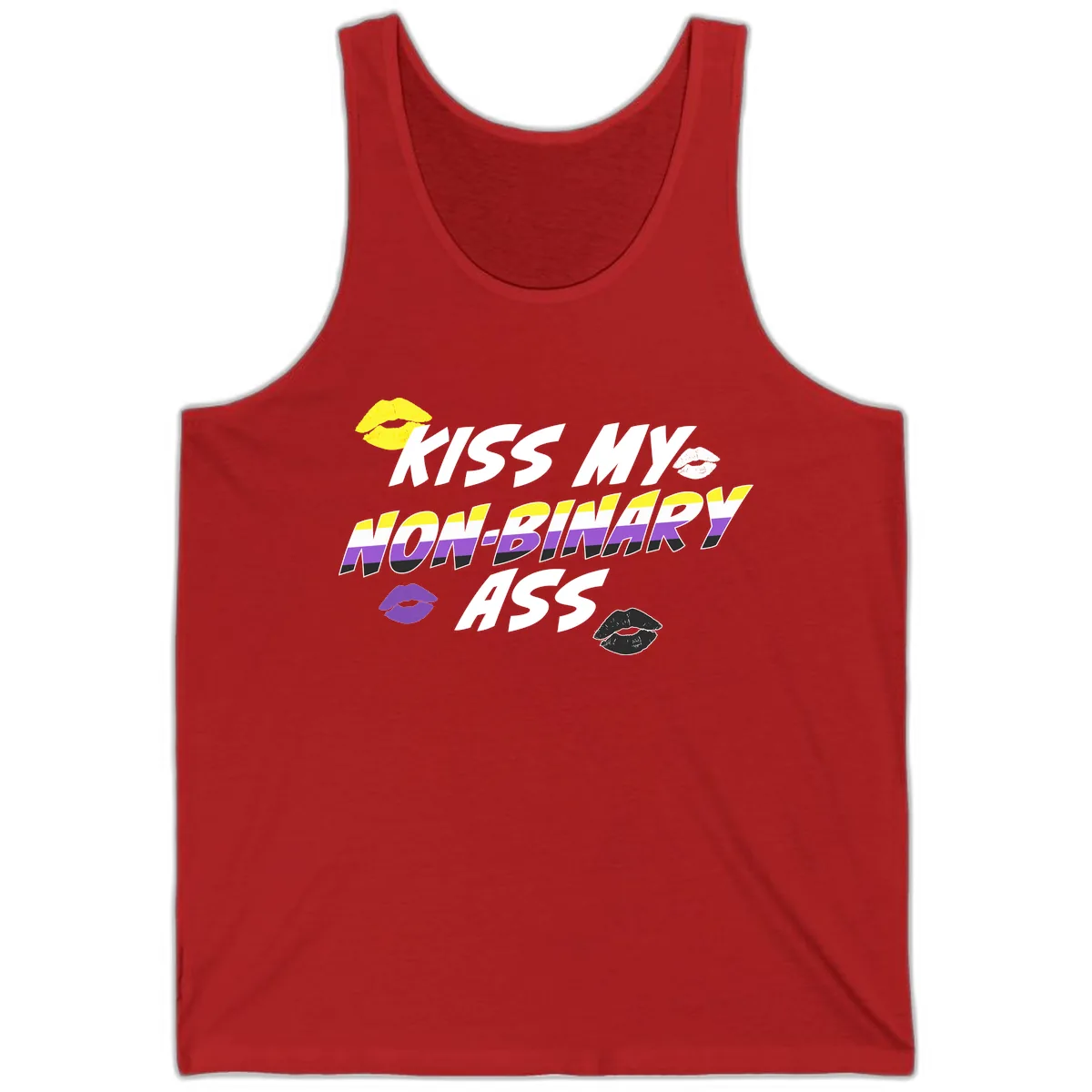 Kiss My Non-Binary Ass Tank in Red