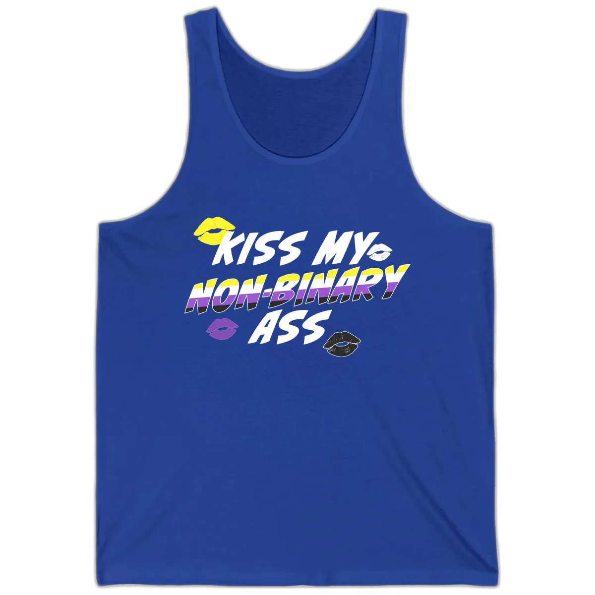Kiss My Non-Binary Ass Tank in True Royal