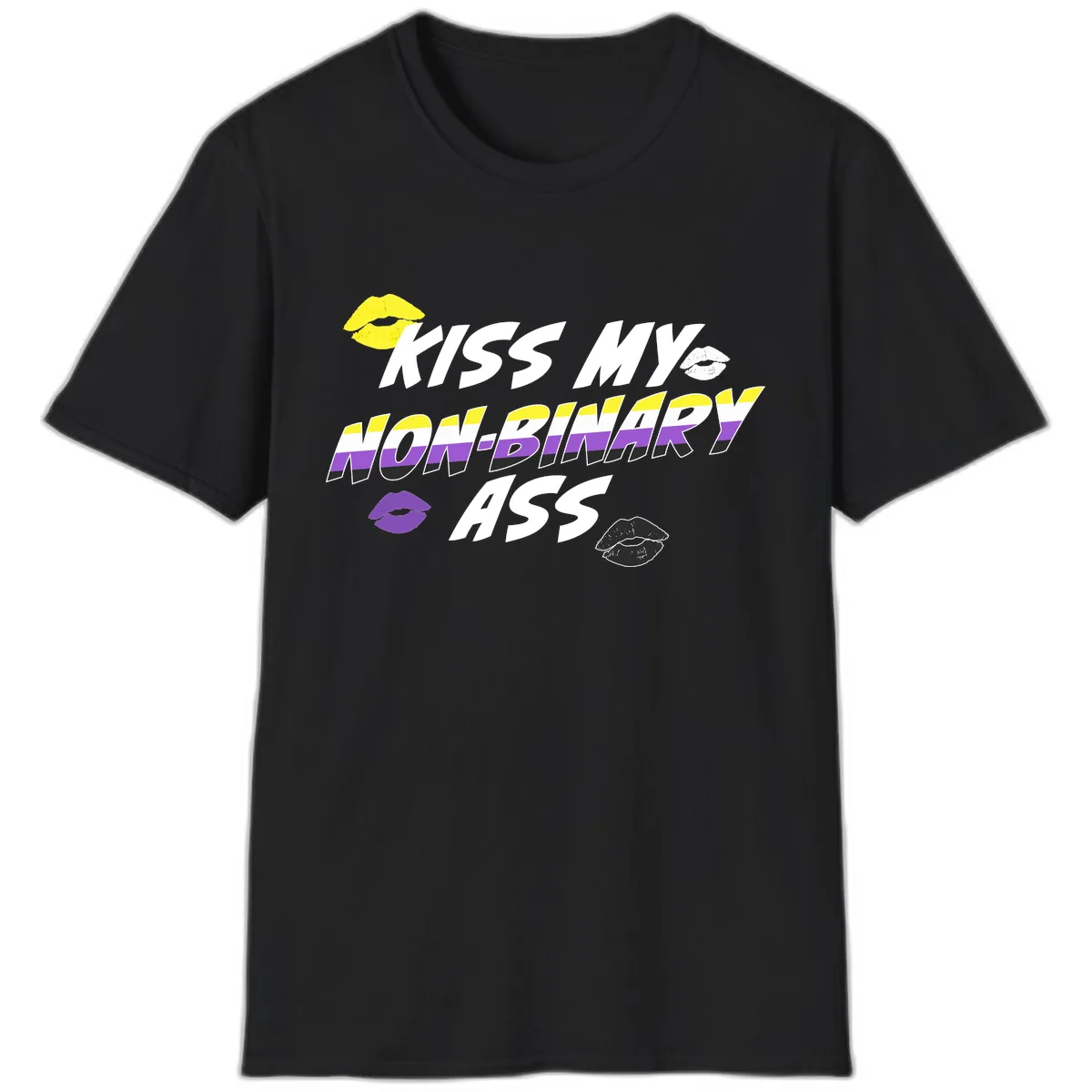 Kiss My Non-Binary Ass T-Shirt in Black