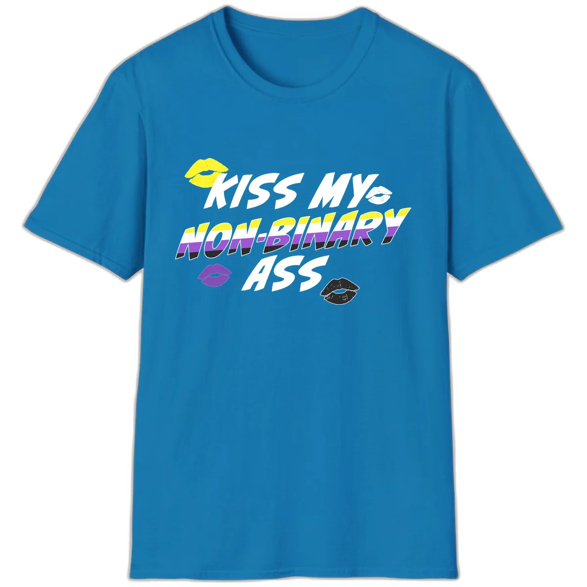 Kiss My Non-Binary Ass T-Shirt in Sapphire