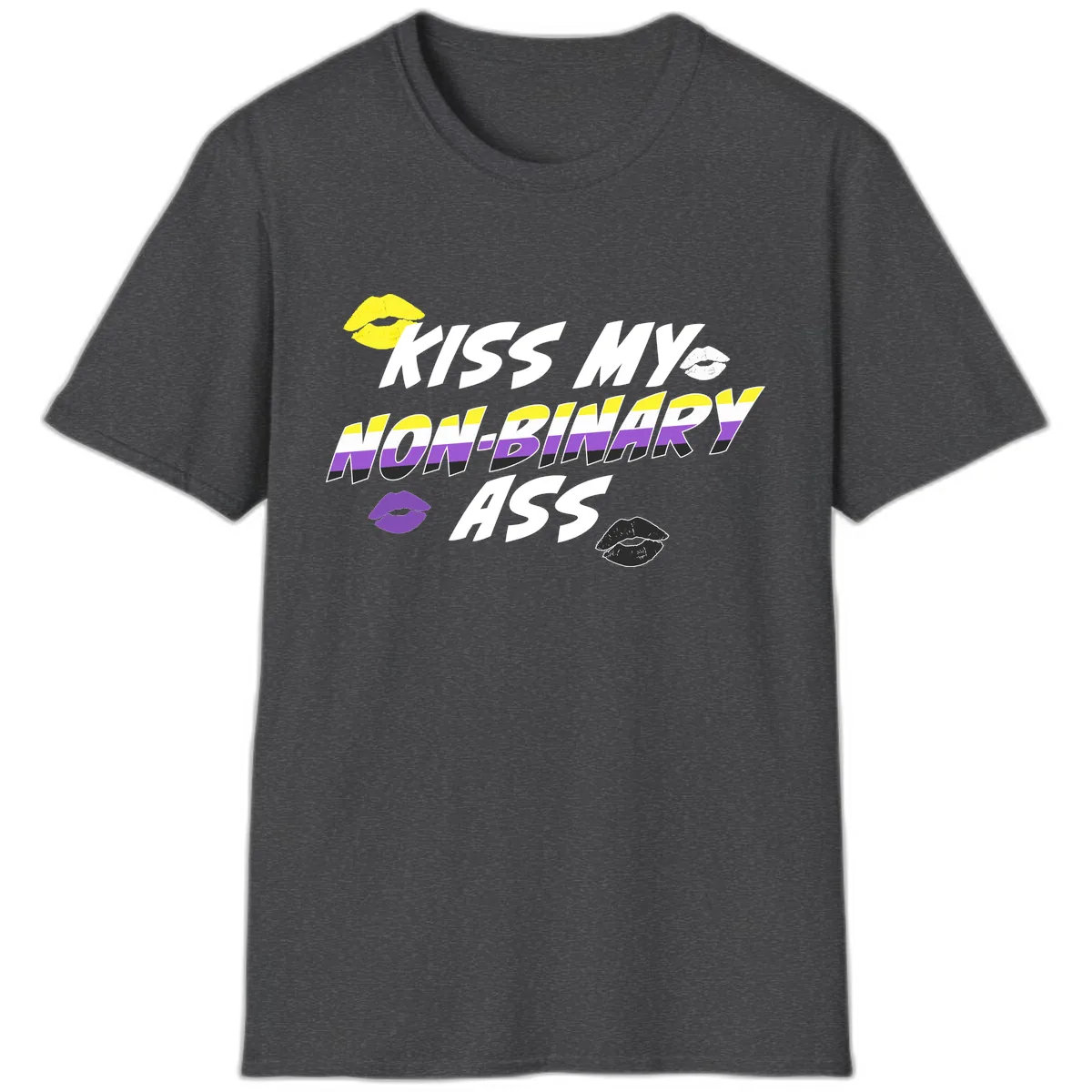Kiss My Non-Binary Ass T-Shirt in Dark Heather