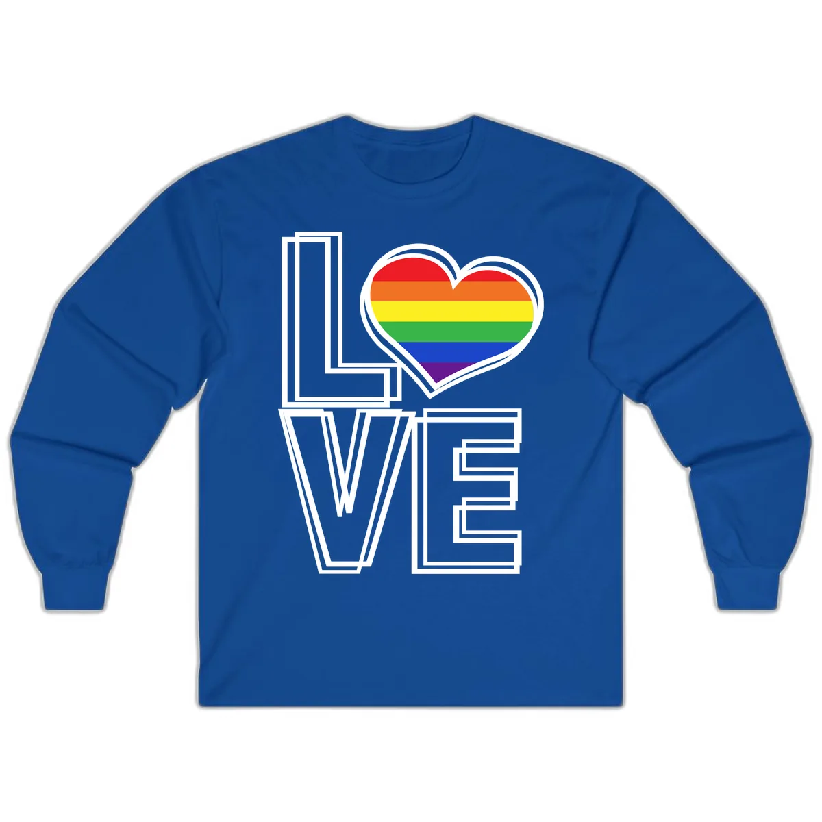 Love Is Love Rainbow Heart Long Sleeve in Royal
