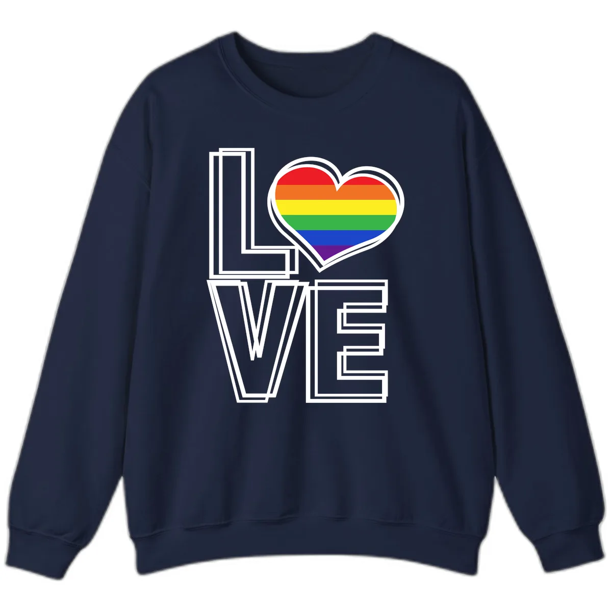 Love Is Love Rainbow Heart Sweatshirt in Navy