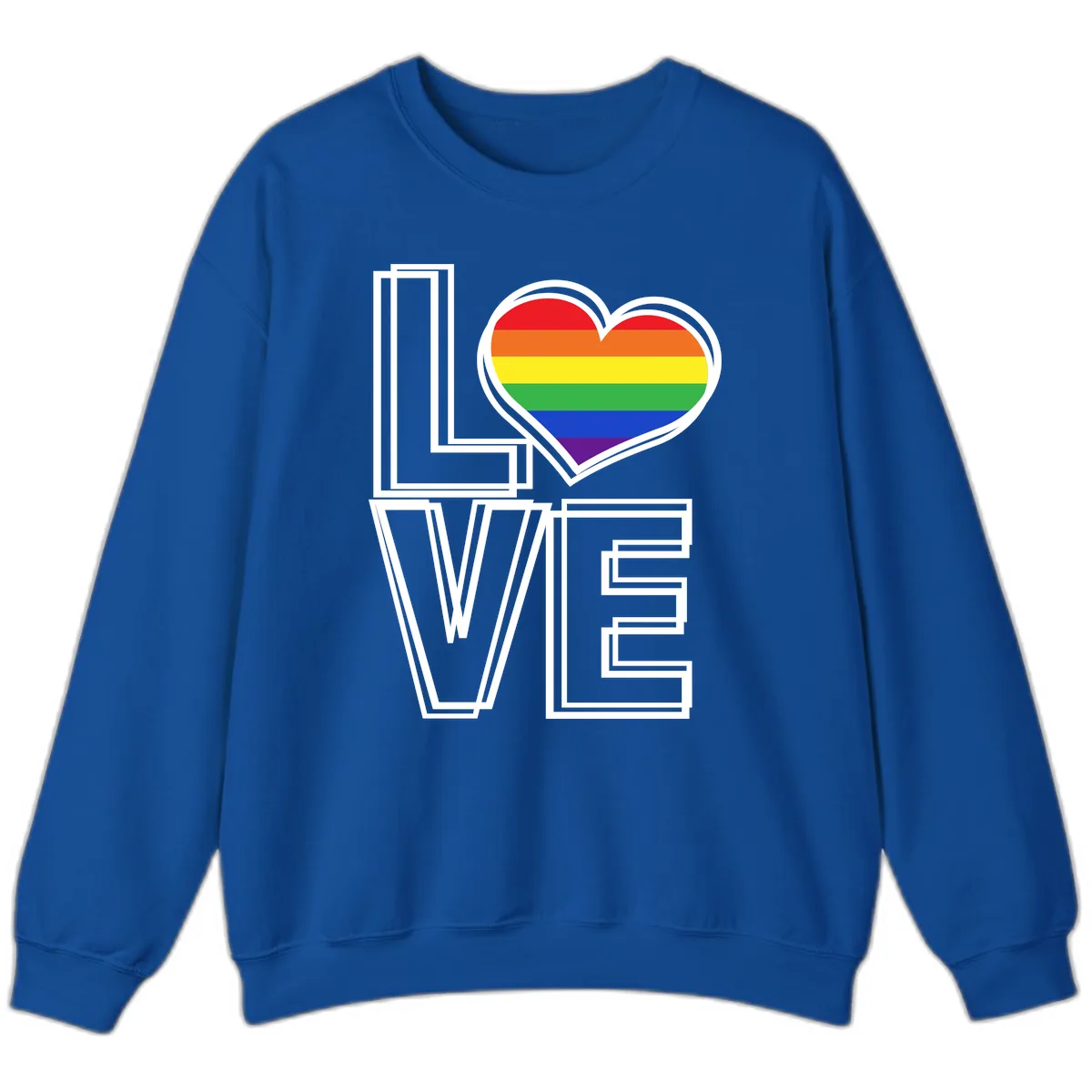 Love Is Love Rainbow Heart Sweatshirt in Royal