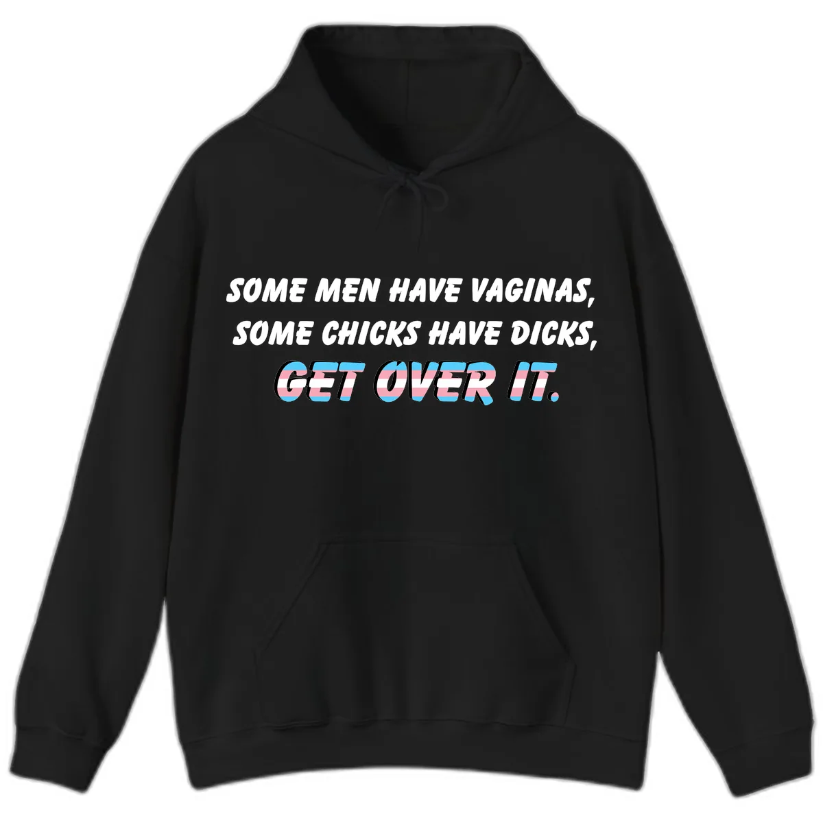 Get Over It Trans Pride Hoodie in Black