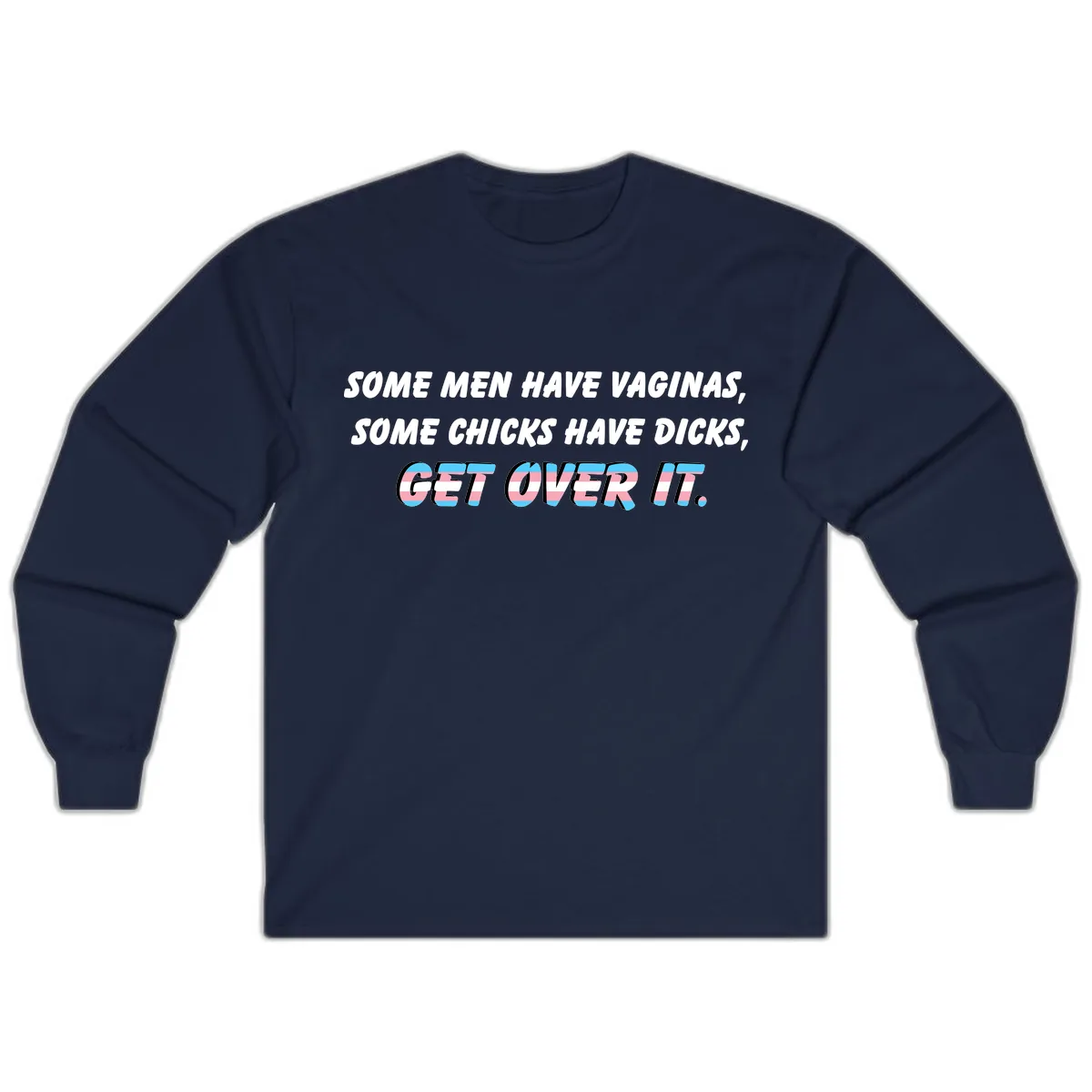 Get Over It Trans Pride Long Sleeve in Navy