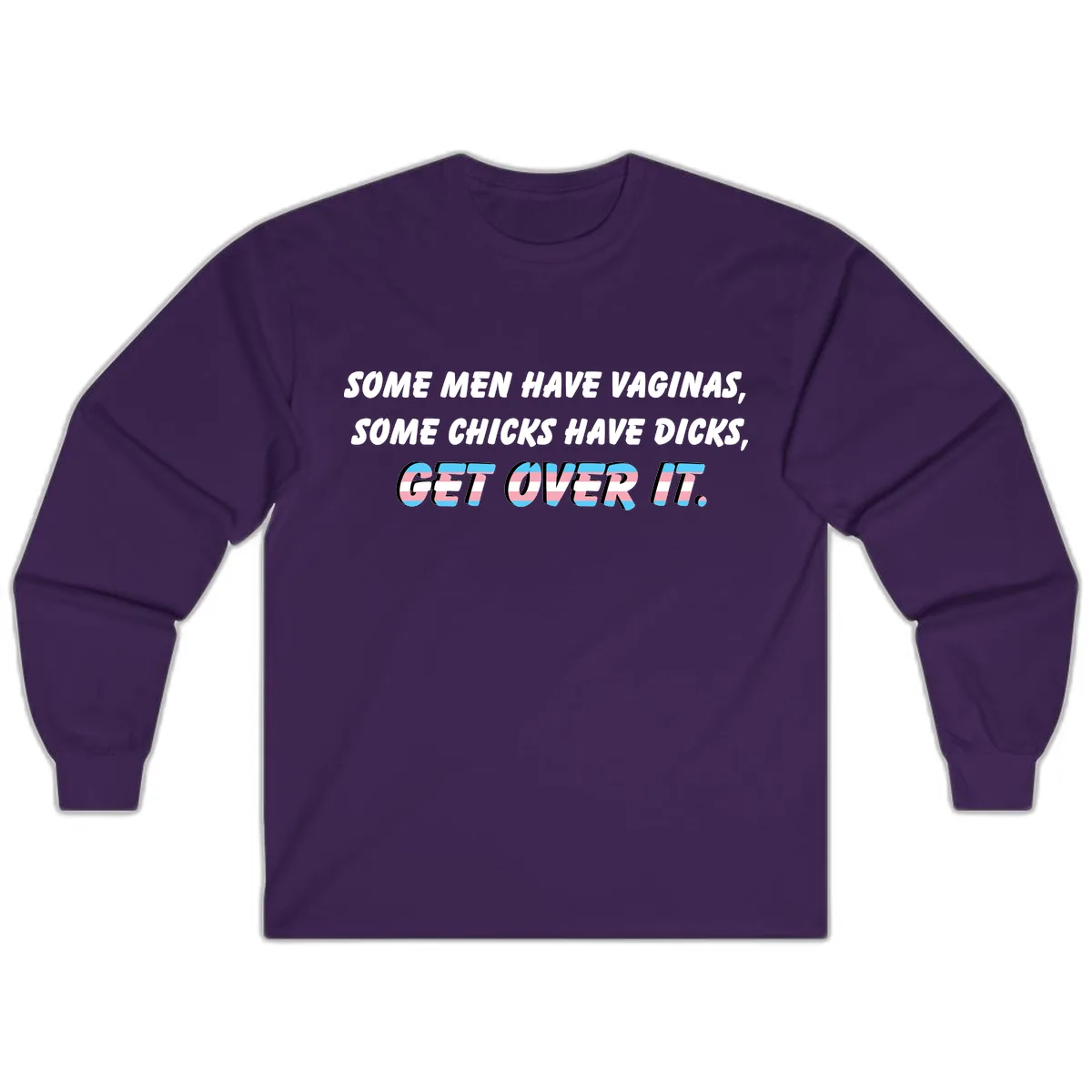 Get Over It Trans Pride Long Sleeve in Purple