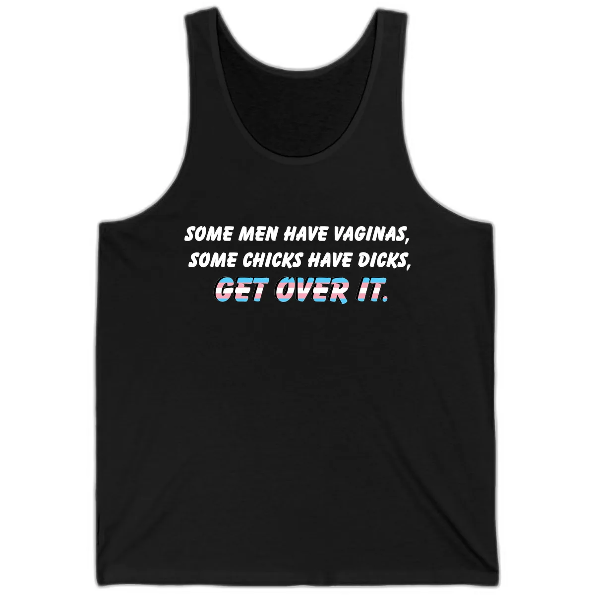 Get Over It Trans Pride Tank in Black