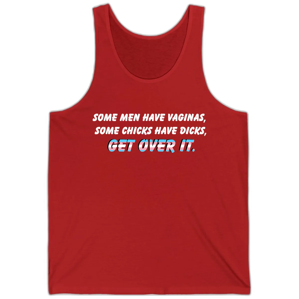 Get Over It Trans Pride Tank in Red