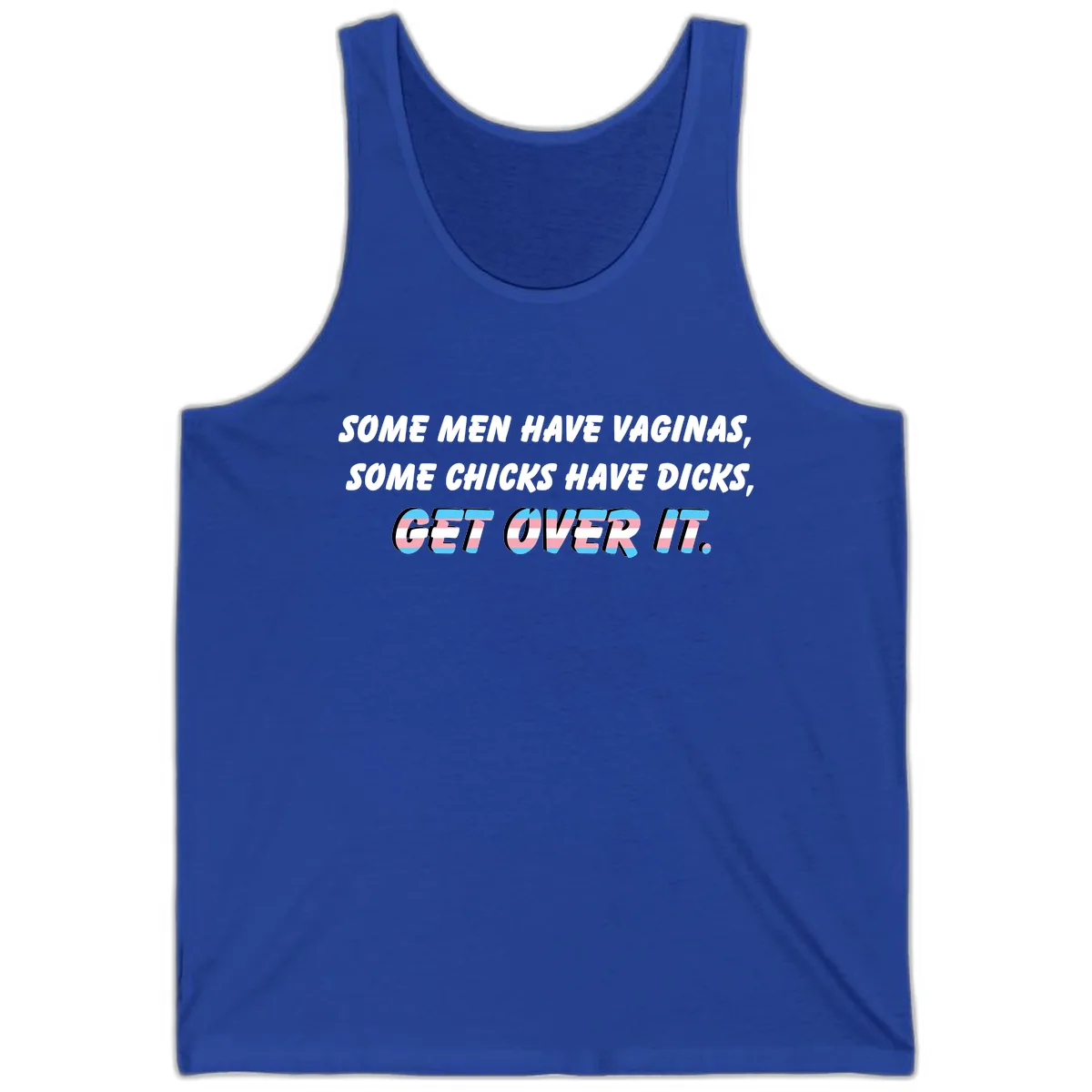Get Over It Trans Pride Tank in True Royal