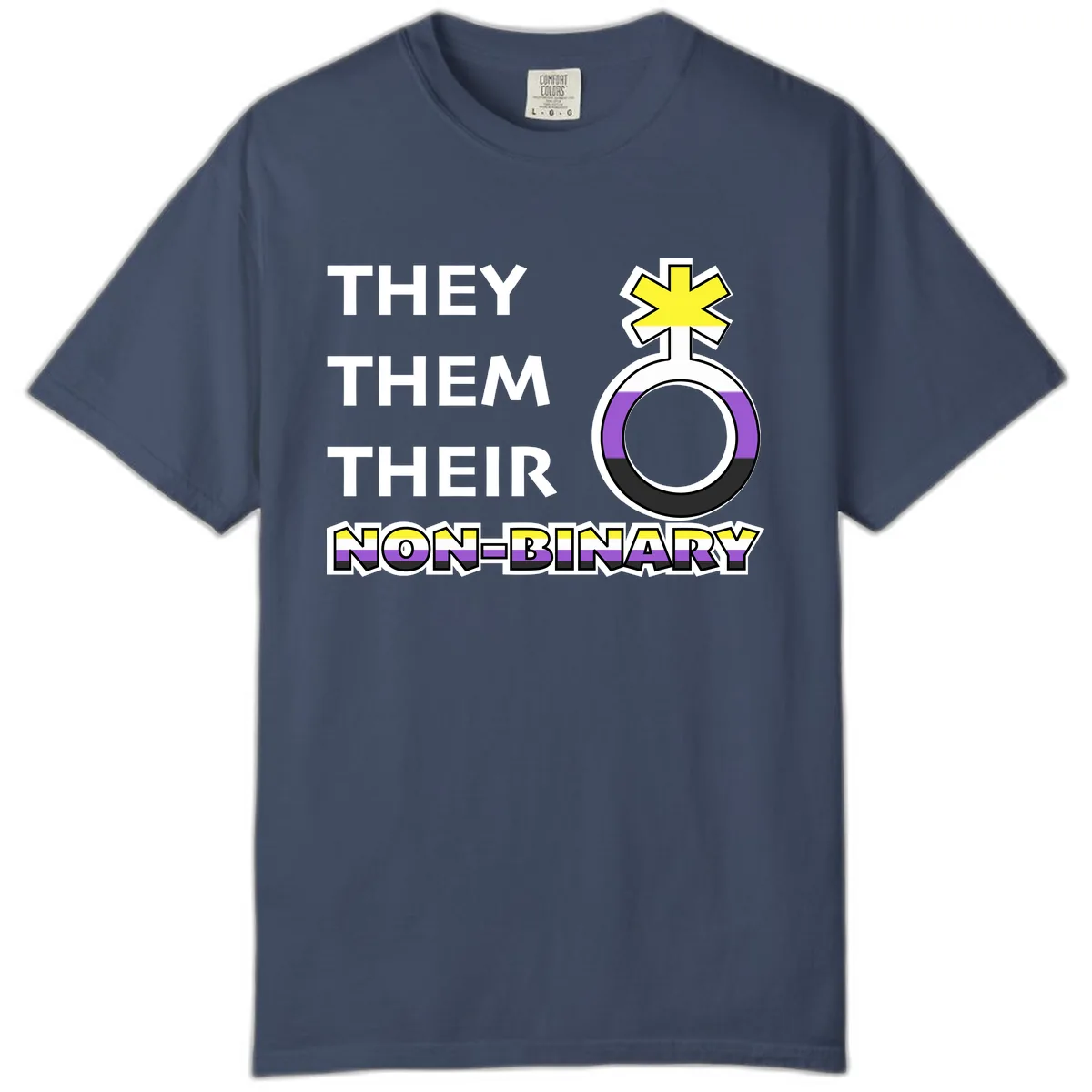 They/Them Their Non-Binary Pride Comfort Color in Midnight