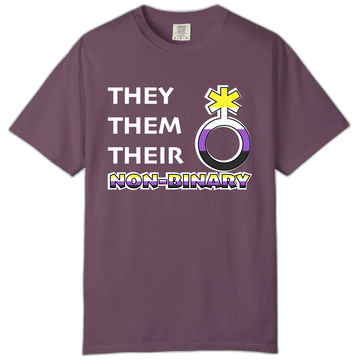 They/Them Their Non-Binary Pride Comfort Color in Berry