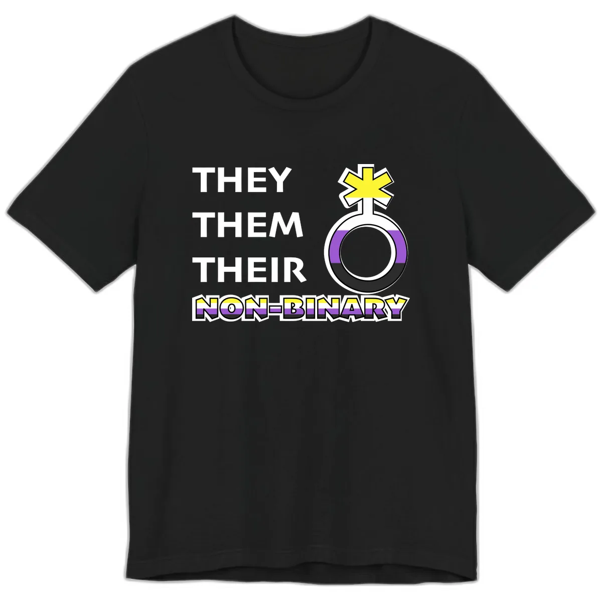 They/Them Their Non-Binary Pride Premium T-Shirt in Black