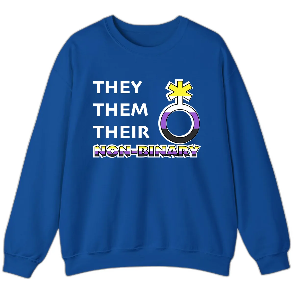 They/Them Their Non-Binary Pride Sweatshirt in Royal