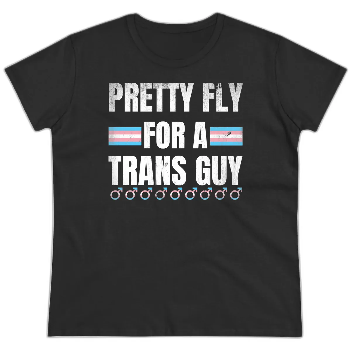 Pretty Fly For A Trans Guy Ladies Tee in Black