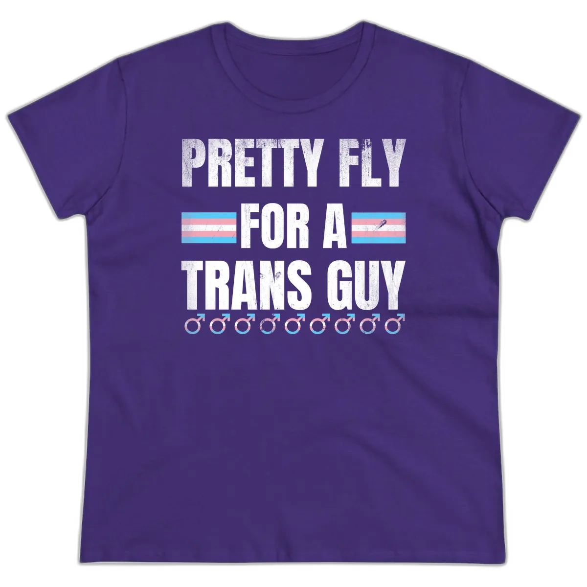 Pretty Fly For A Trans Guy Ladies Tee in Purple
