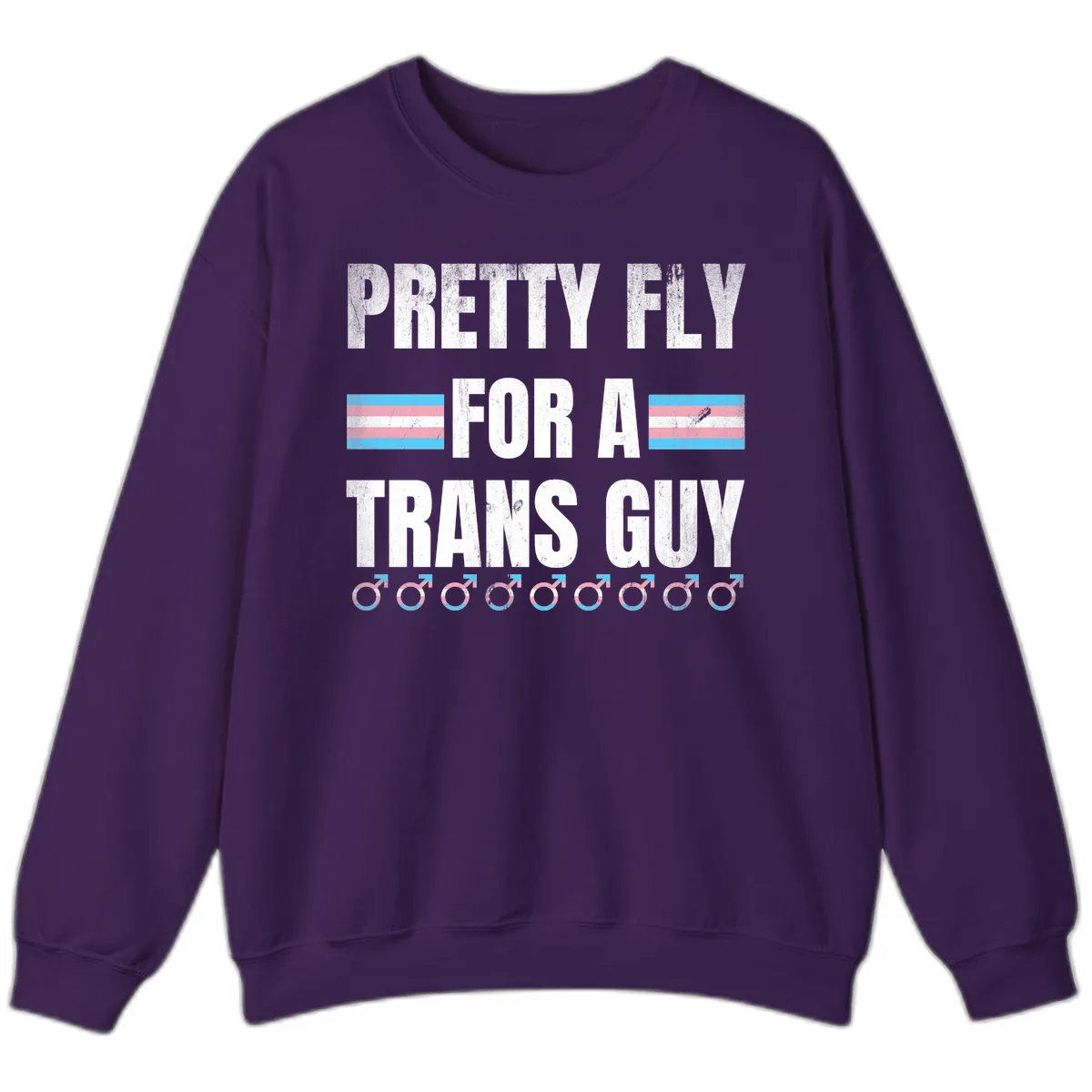 Pretty Fly For A Trans Guy Sweatshirt in Purple