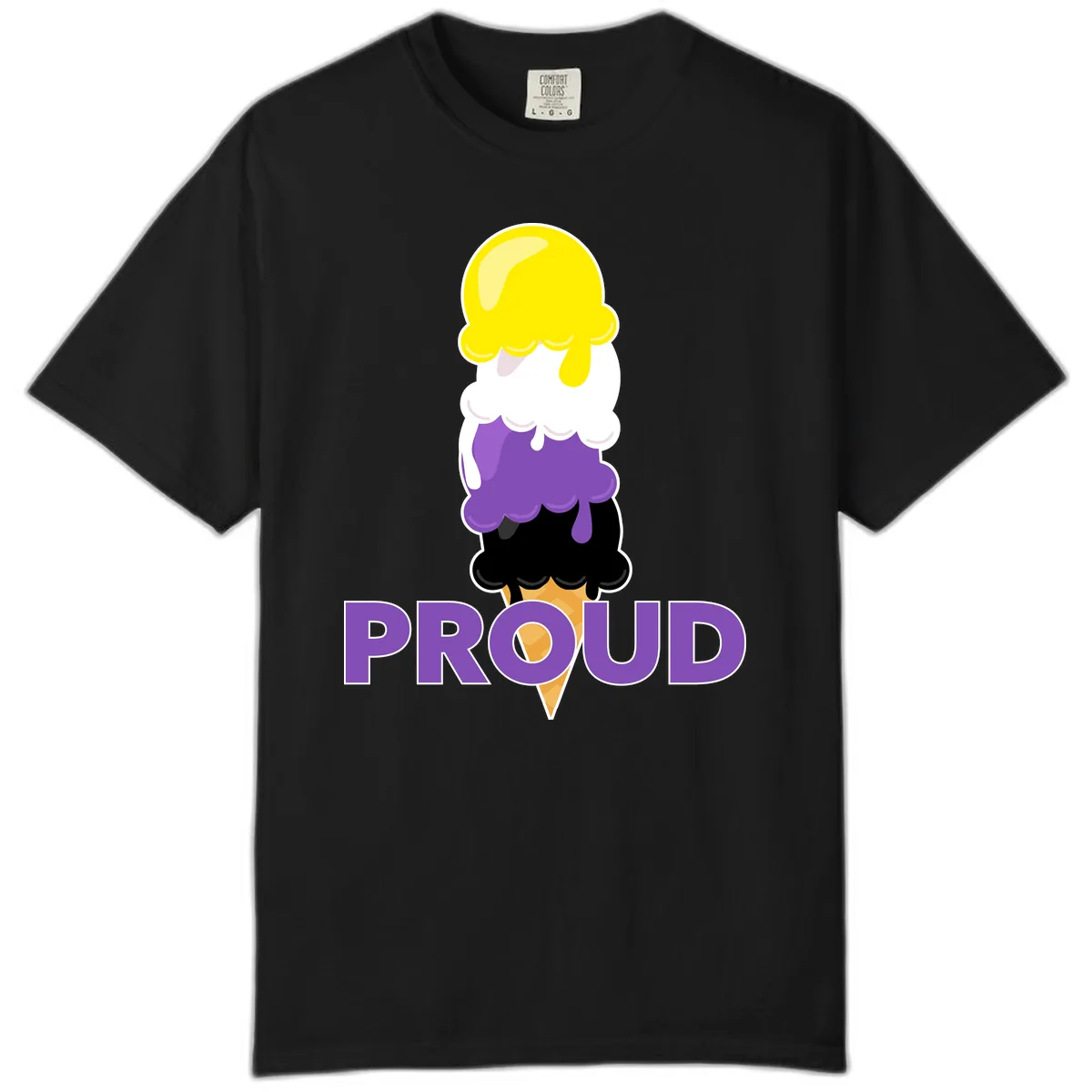 Proud Ice Cream Stack Comfort Color in Black