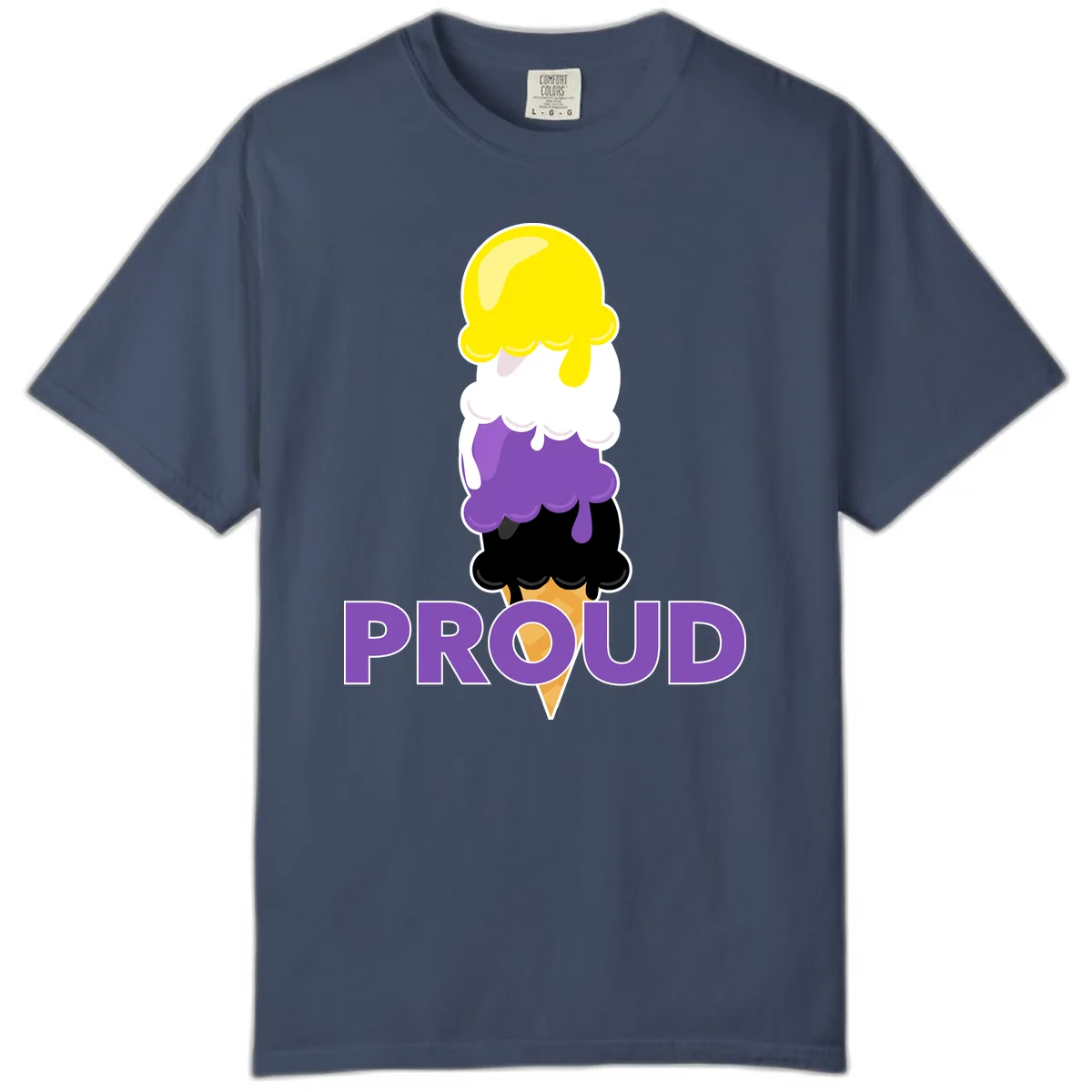 Proud Ice Cream Stack Comfort Color in Midnight