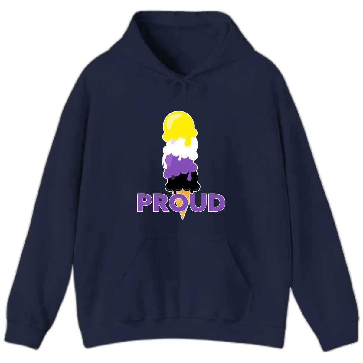 Proud Ice Cream Stack Hoodie in Navy